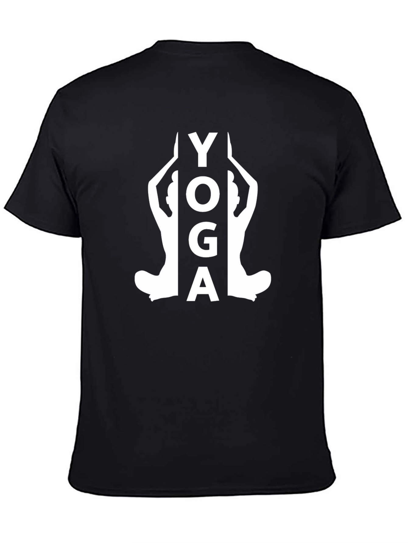 Yoga Silhouette Graphic Tee - Black Cotton Blend