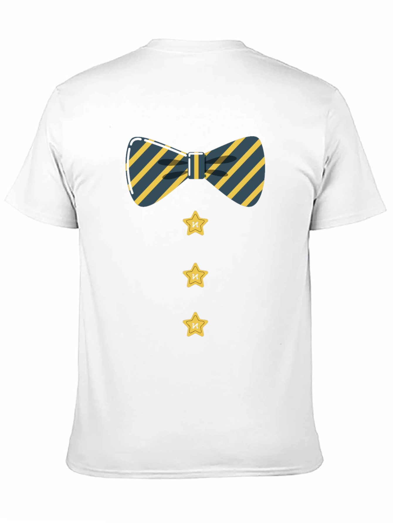 Striped Bowtie and Star Button Tee
