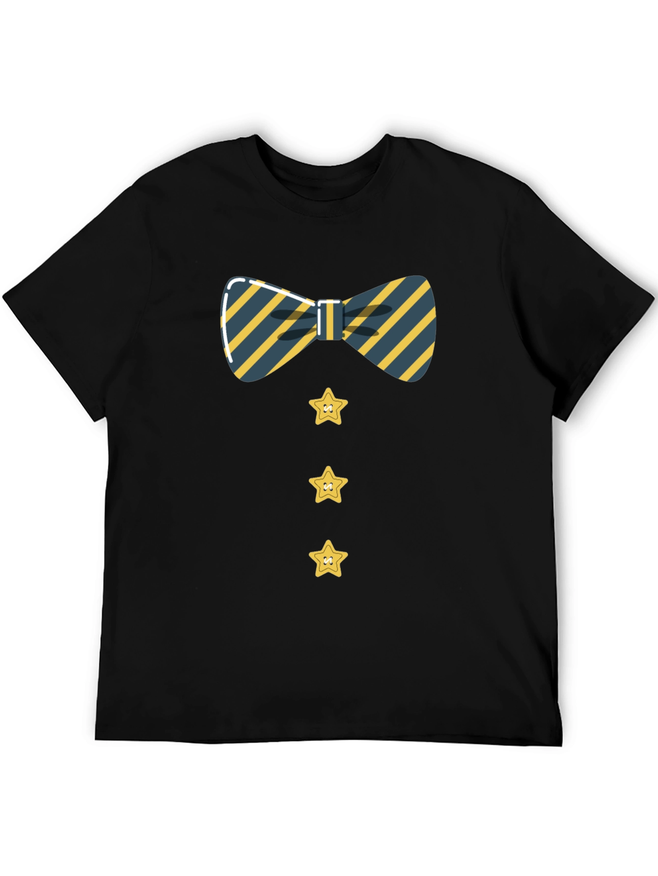 Striped Bowtie and Star Button Tee