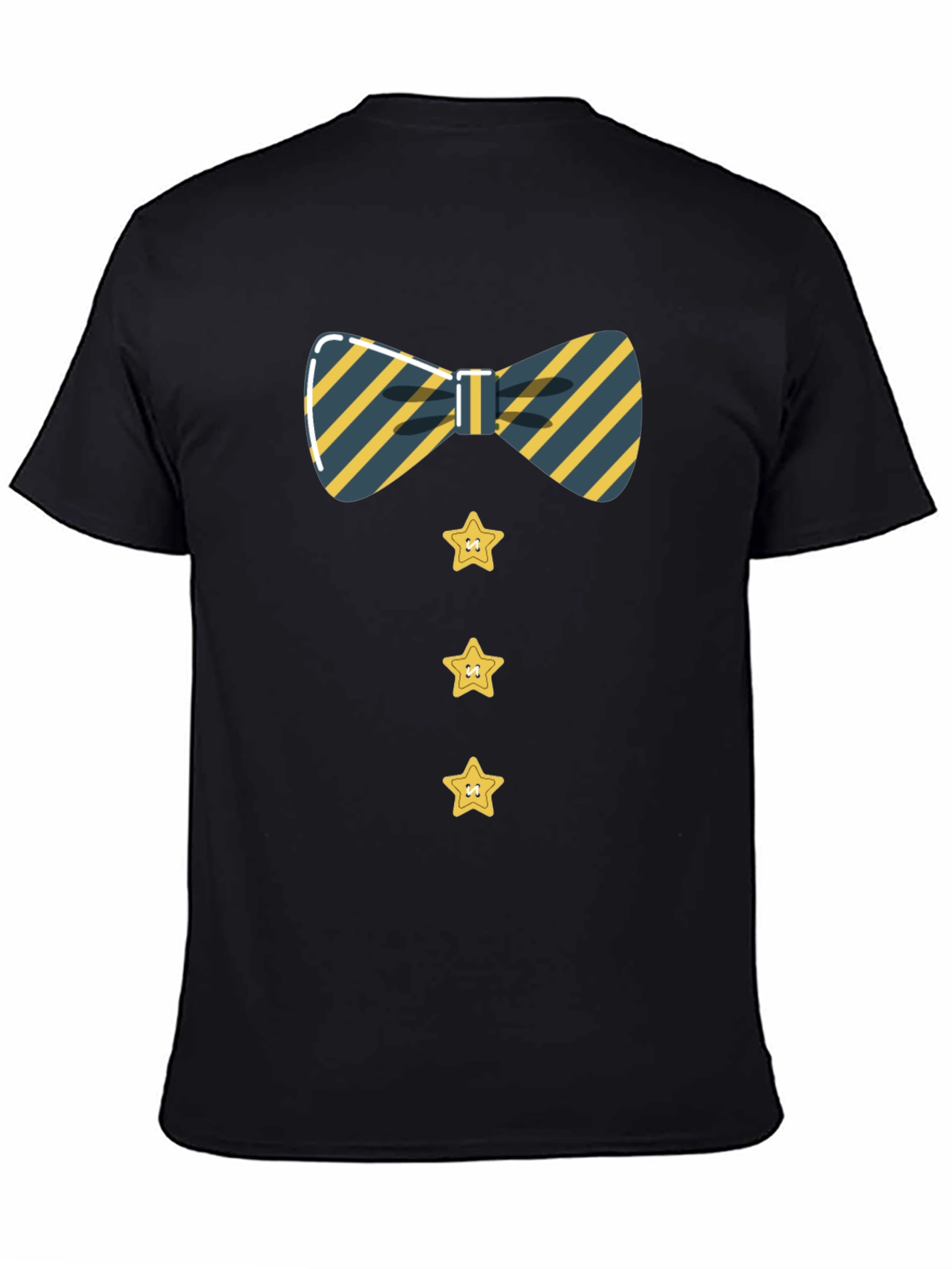 Striped Bowtie and Star Button Tee