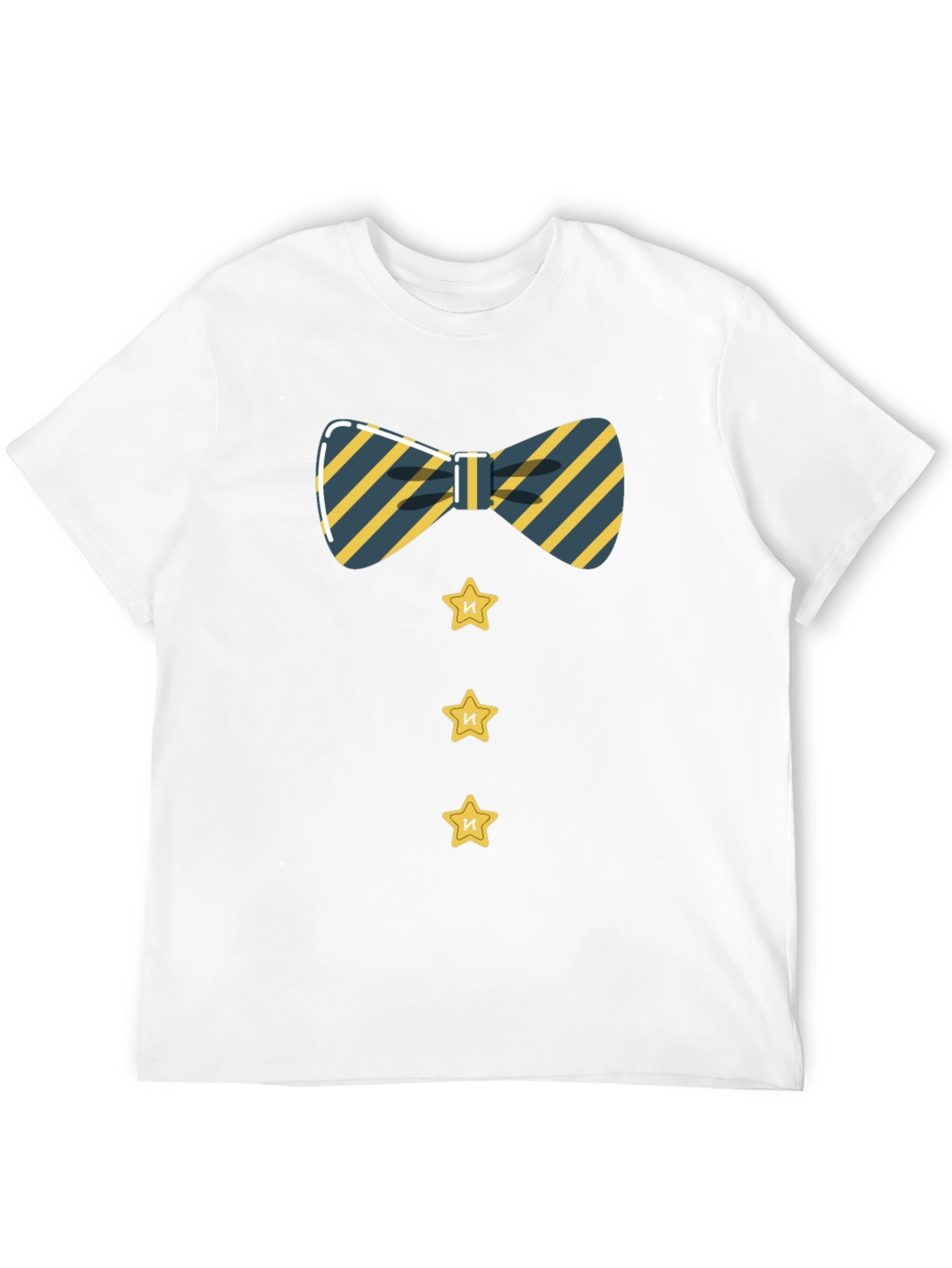 Striped Bowtie and Star Button Tee