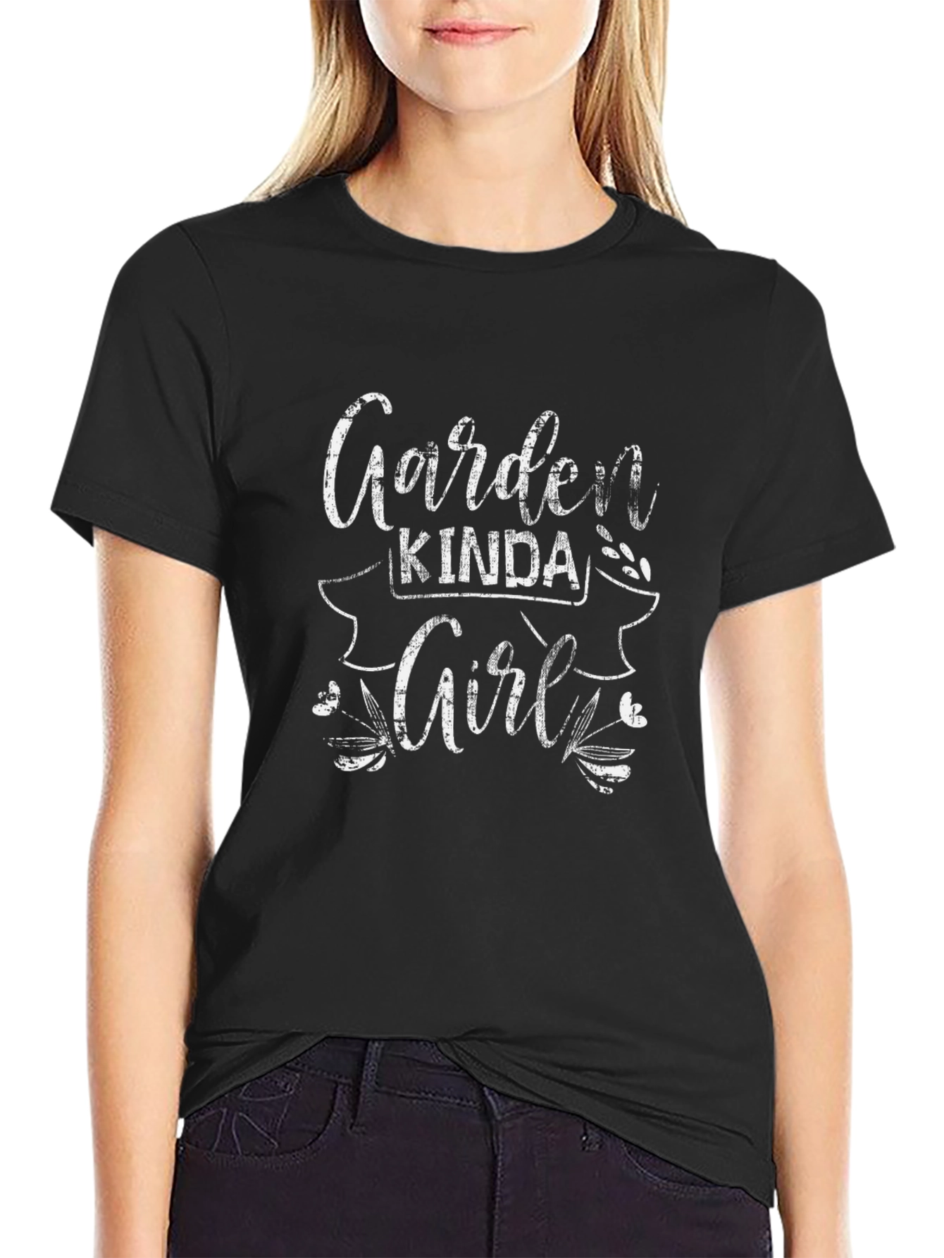 Garden Kinda Girl Black T-Shirt