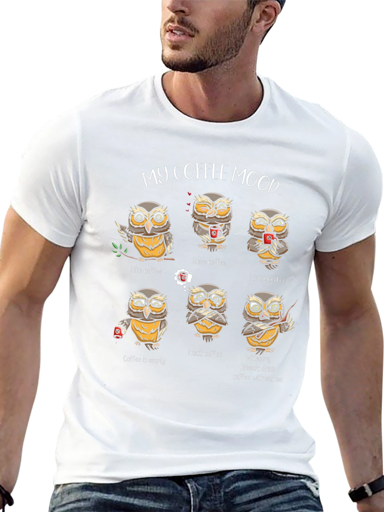 My Coffee Mood Owl Graphic T-Shirt