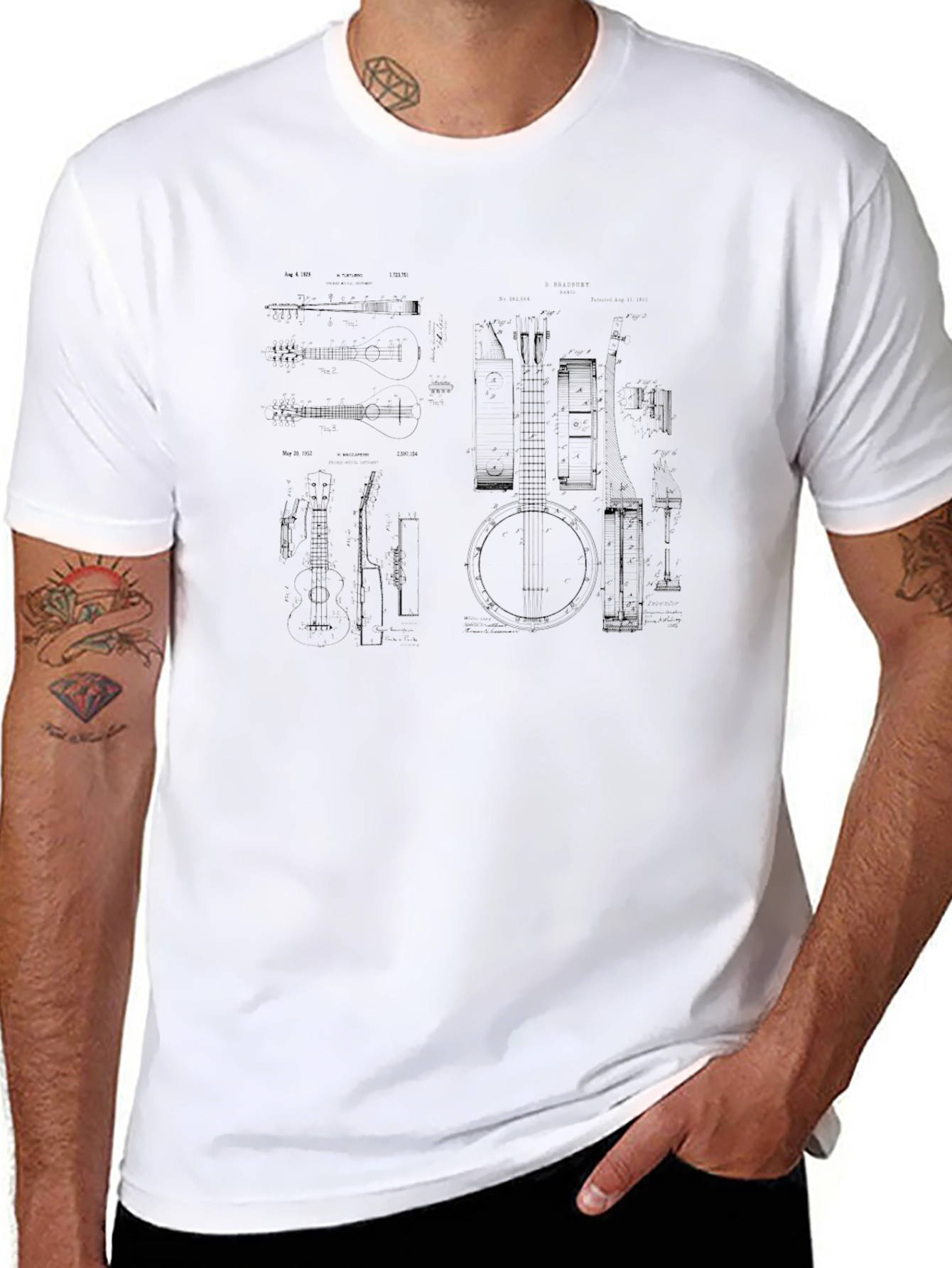 Banjo Blueprint Graphic T-Shirt