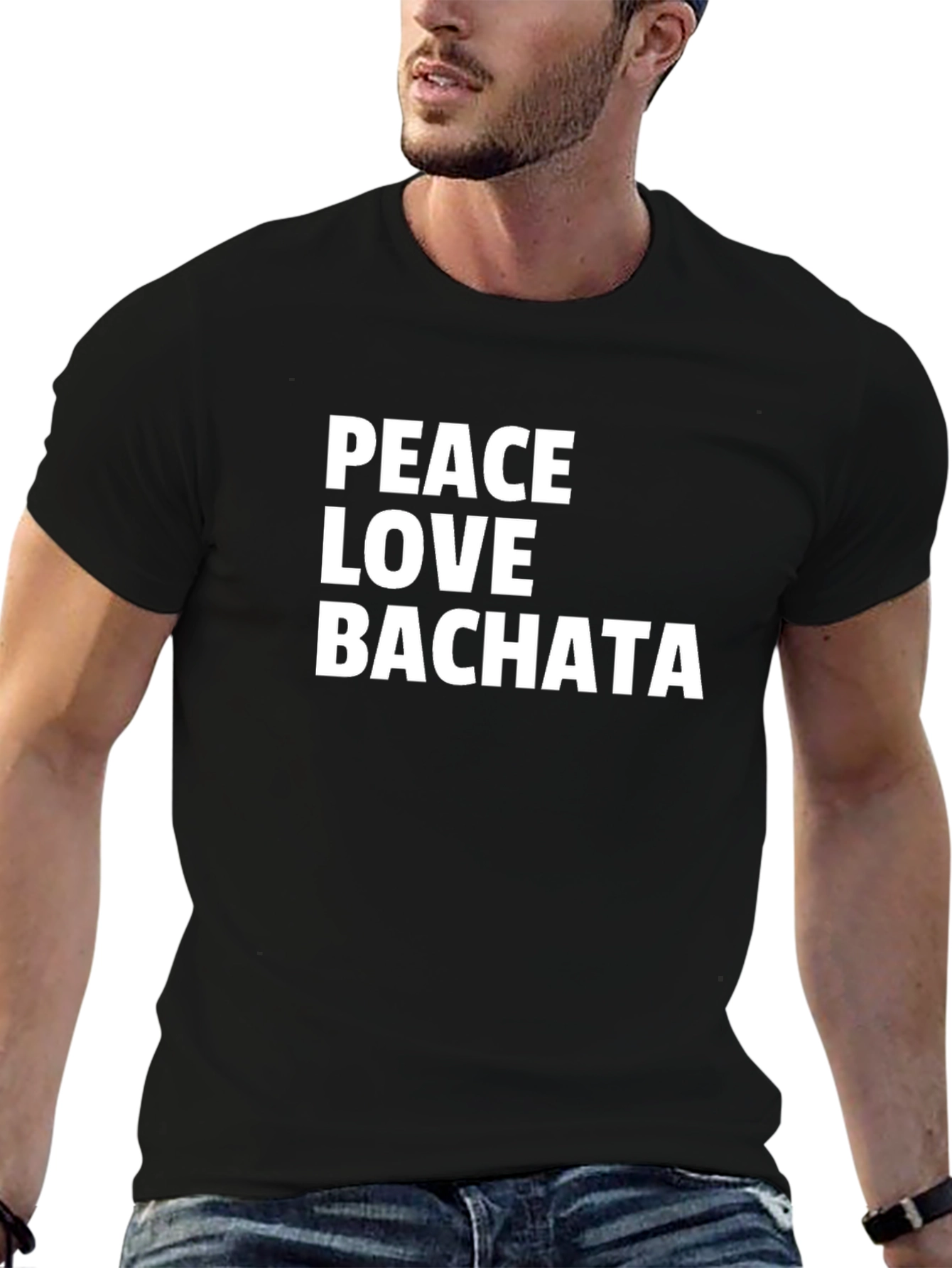 Peace Love Bachata Black Graphic Tee