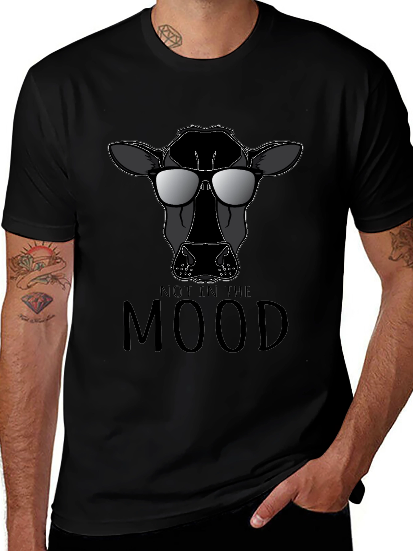 Not In The Mood Cow Graphic T-Shirt