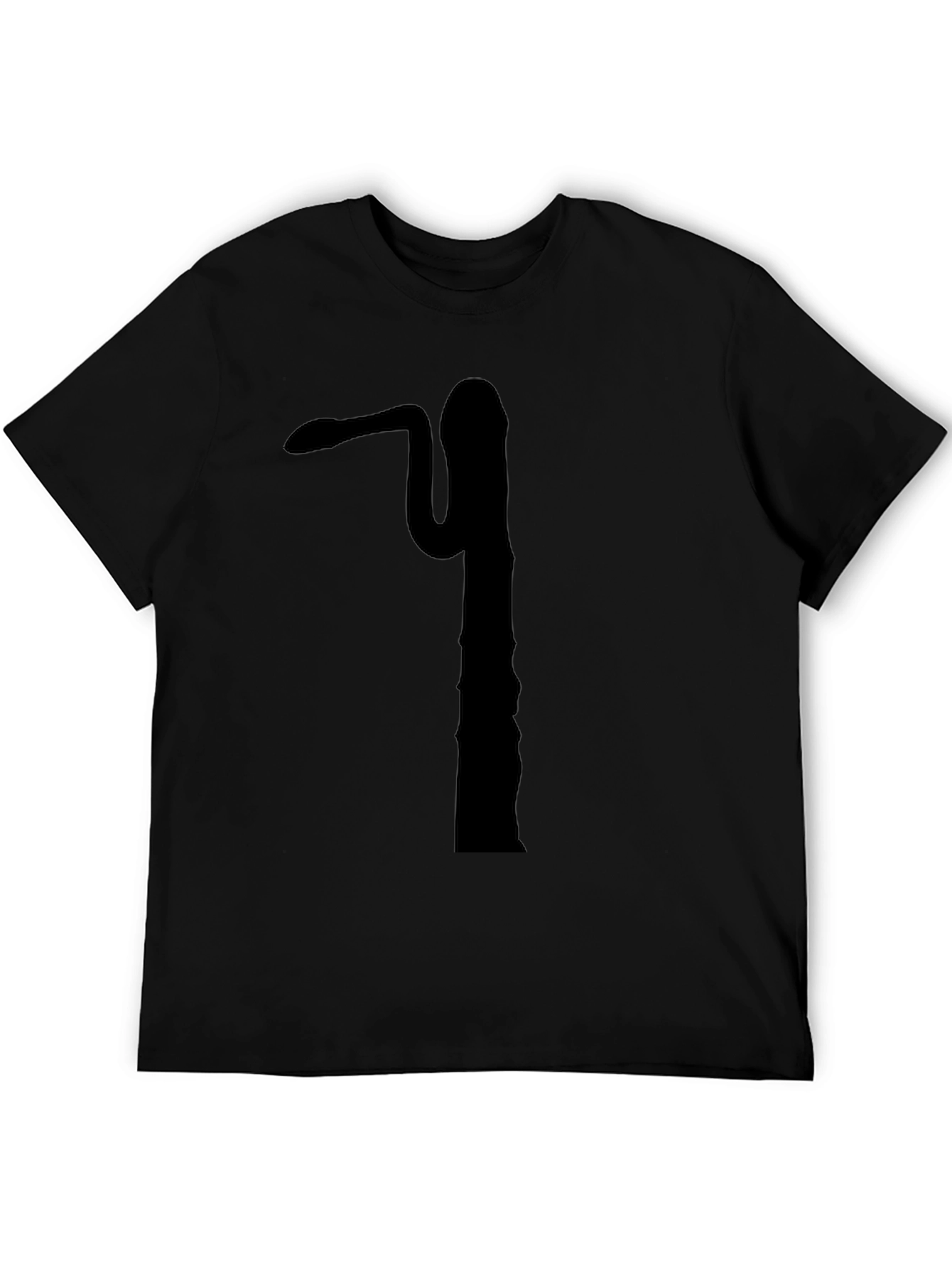 Mens Novelty Snake Graphic Print Black Tee