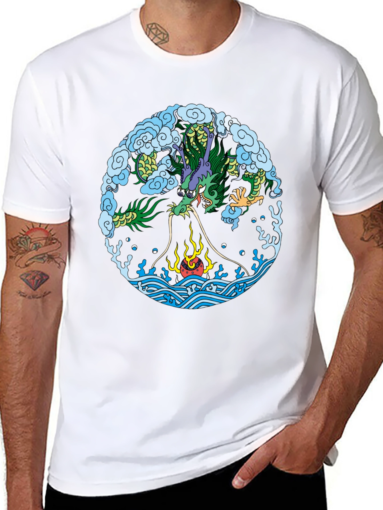 Dragon Circle Graphic T-Shirt