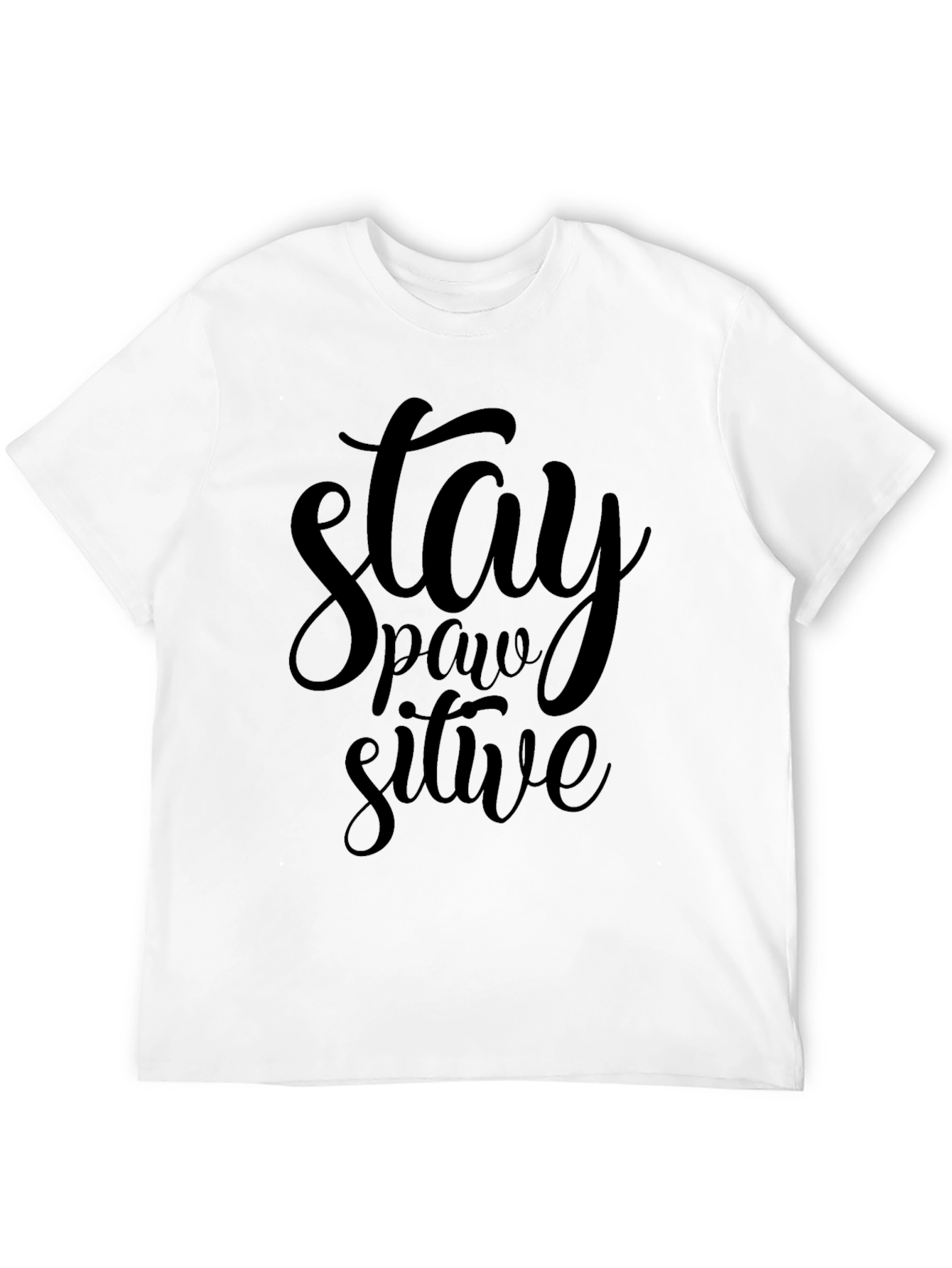 Stay Pawsitive Black T-Shirt