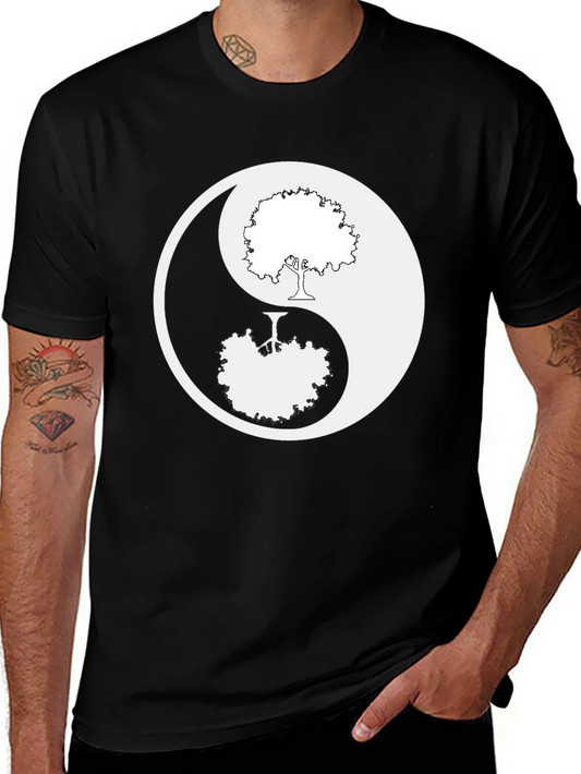 Yin Yang Tree Graphic T-Shirt - Nature Balance Design