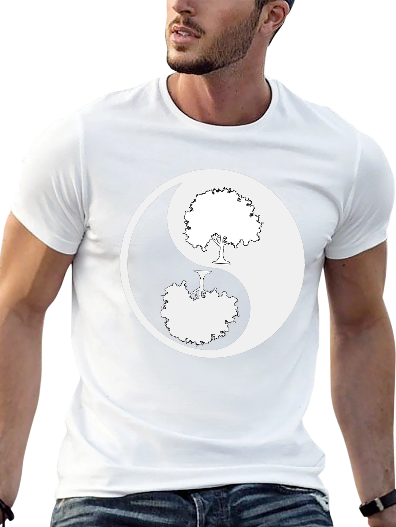 Yin Yang Tree Graphic T-Shirt - Nature Balance Design