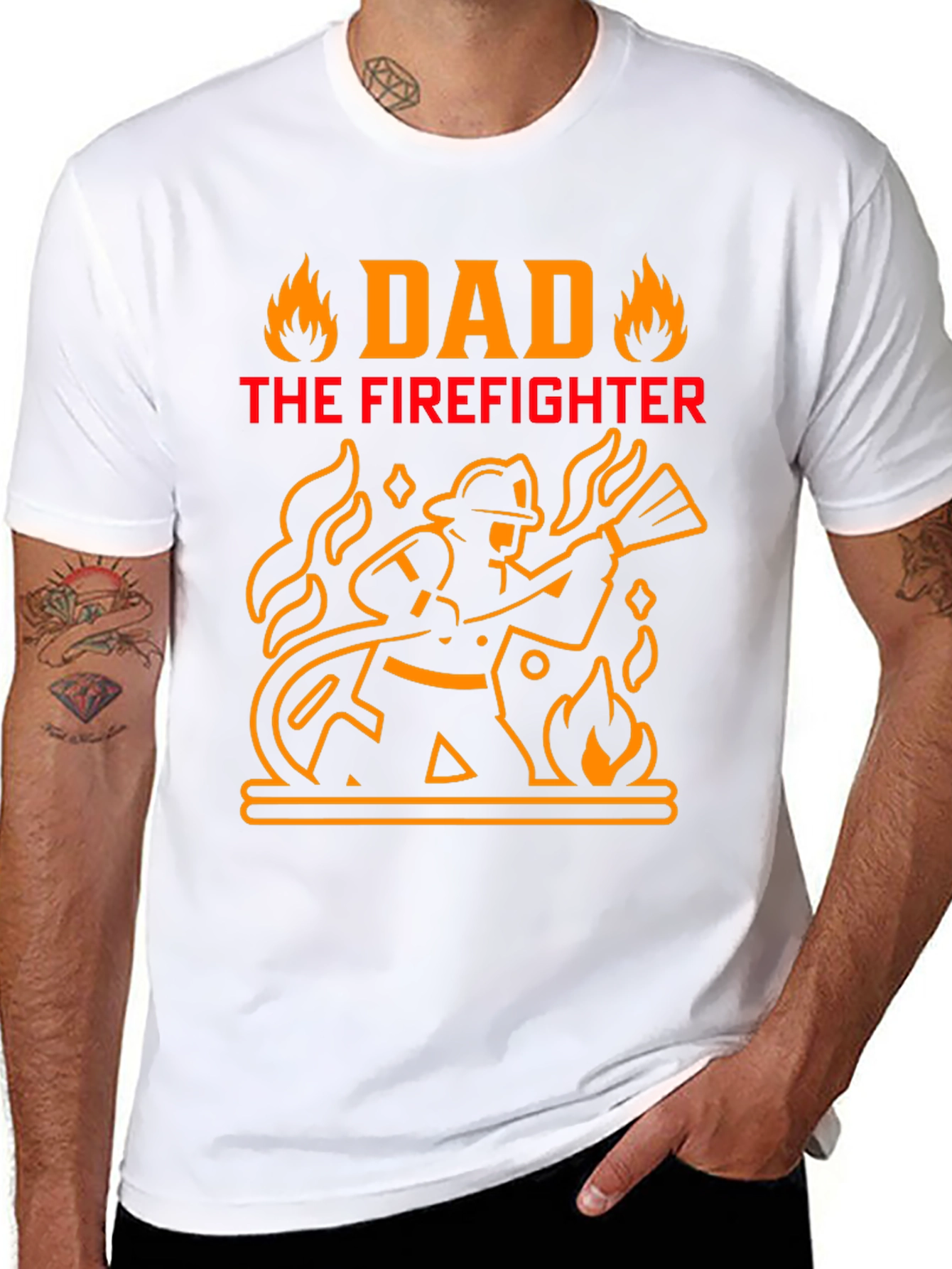 Dad The Firefighter Graphic T-Shirt