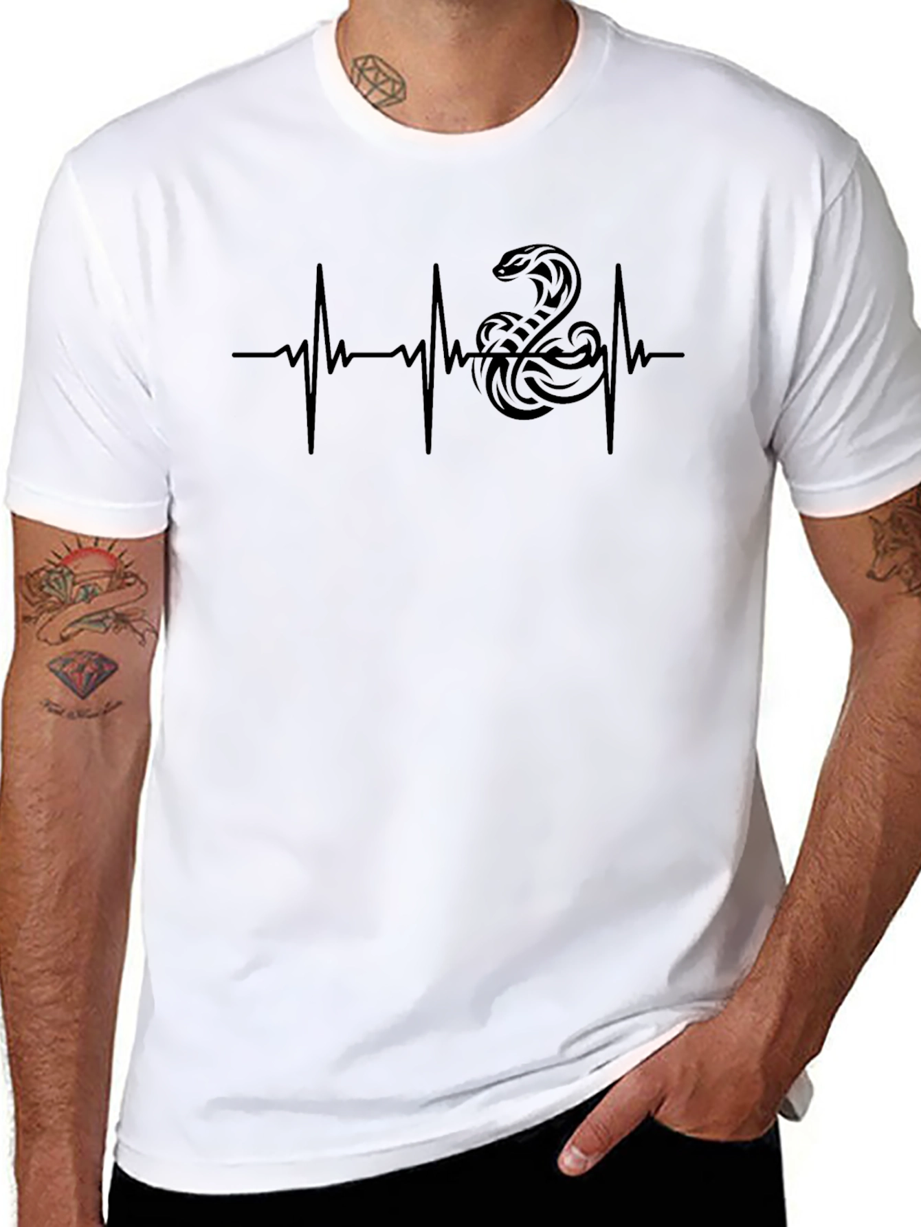 Cobra Heartbeat Graphic Tee - Black Snake Design