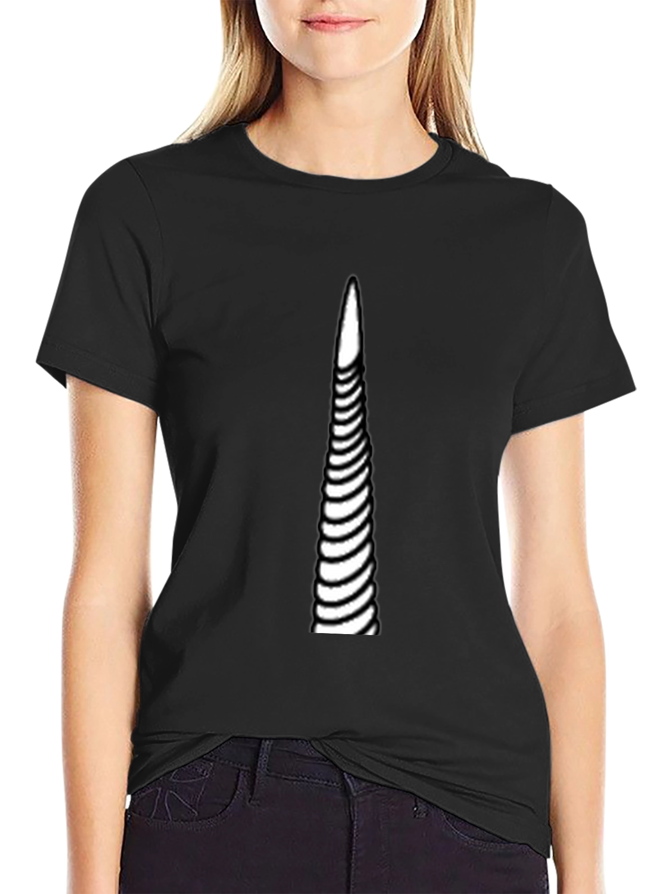 Mens Striped Cone Graphic Tee - Black