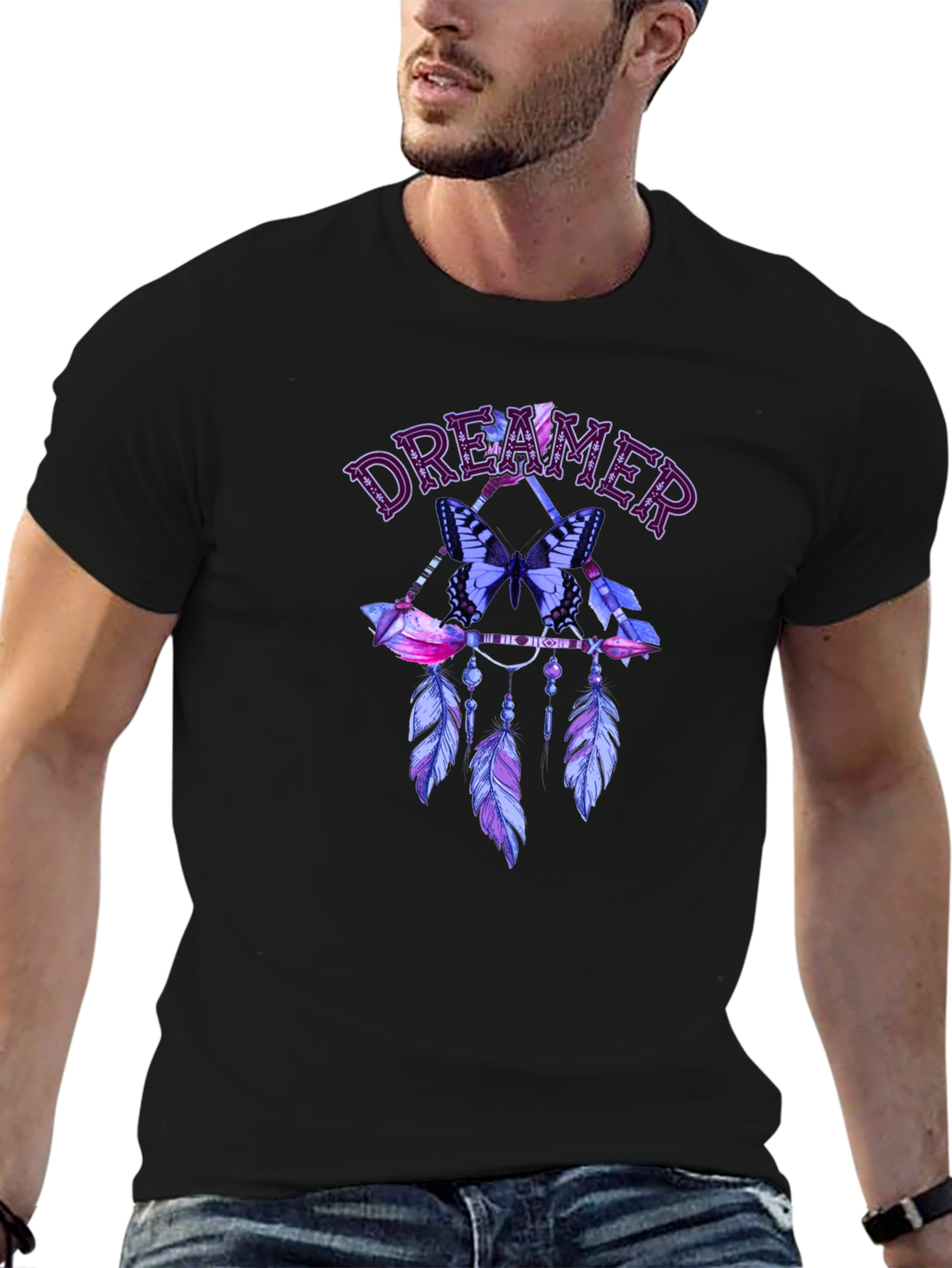Dreamer Butterfly Feather Graphic Tee