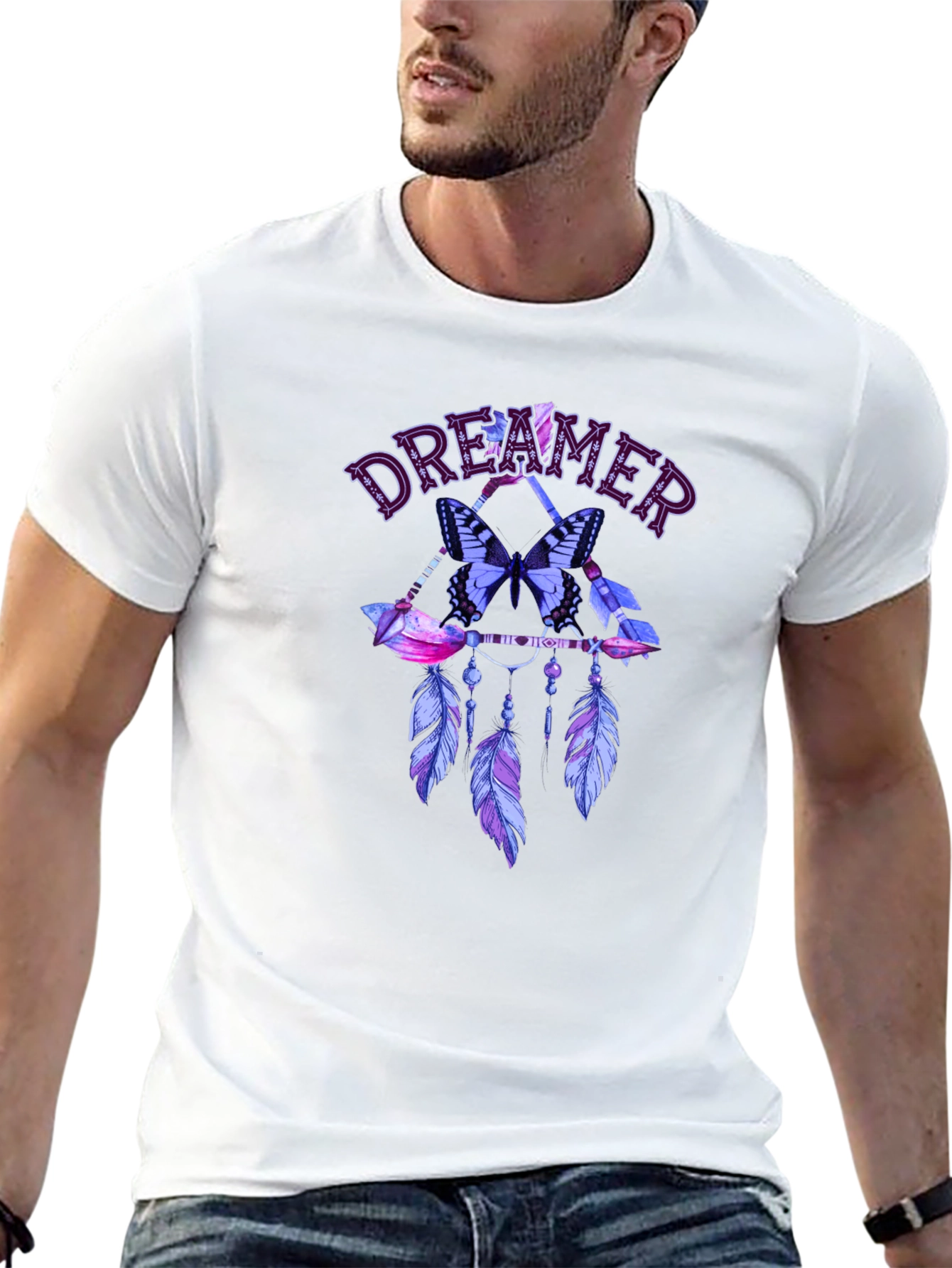 Dreamer Butterfly Feather Graphic Tee