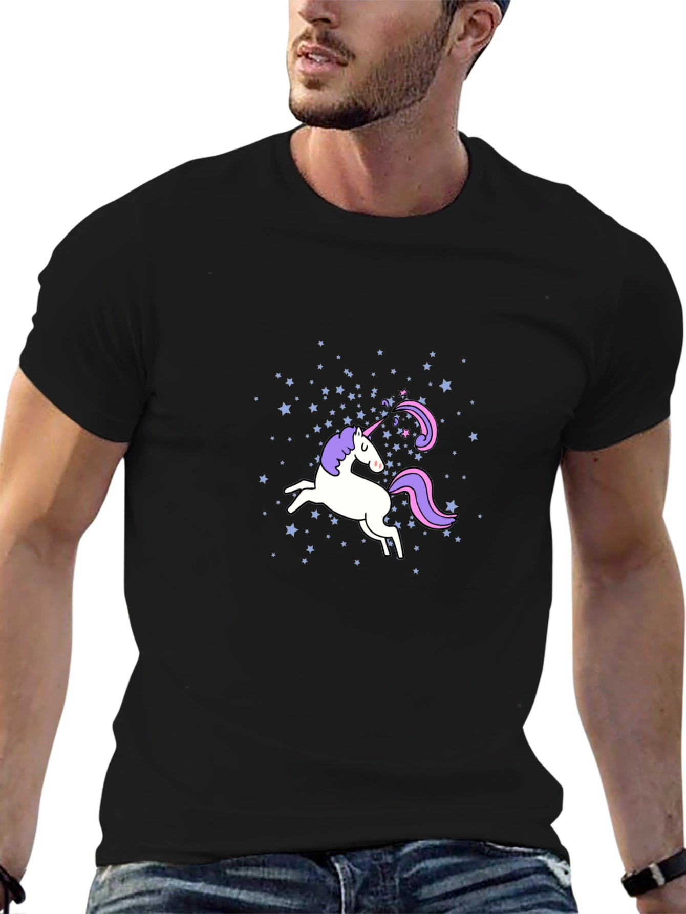 Unicorn Starry Black T-Shirt