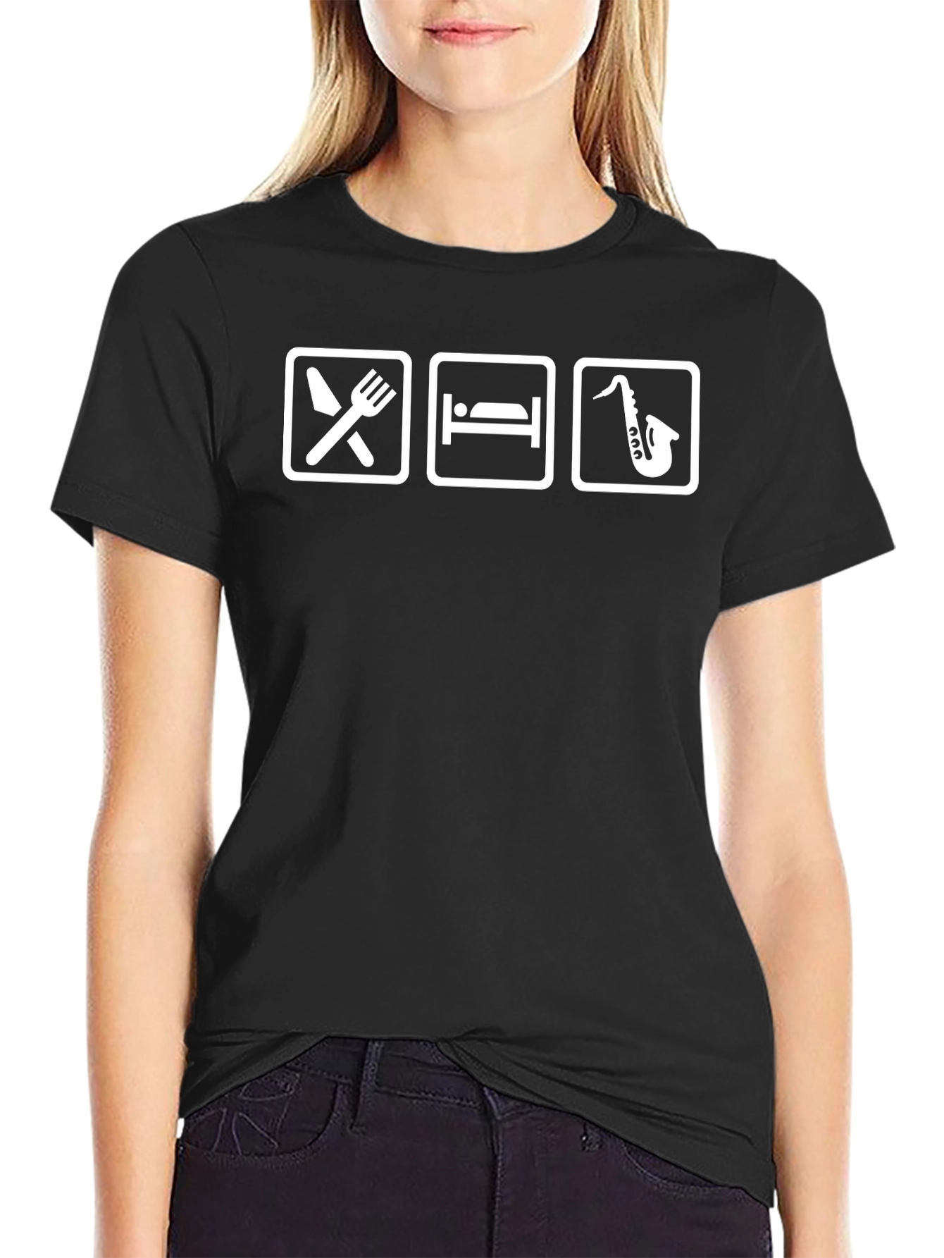 Eat Sleep Sax T-Shirt - Musicians Tee