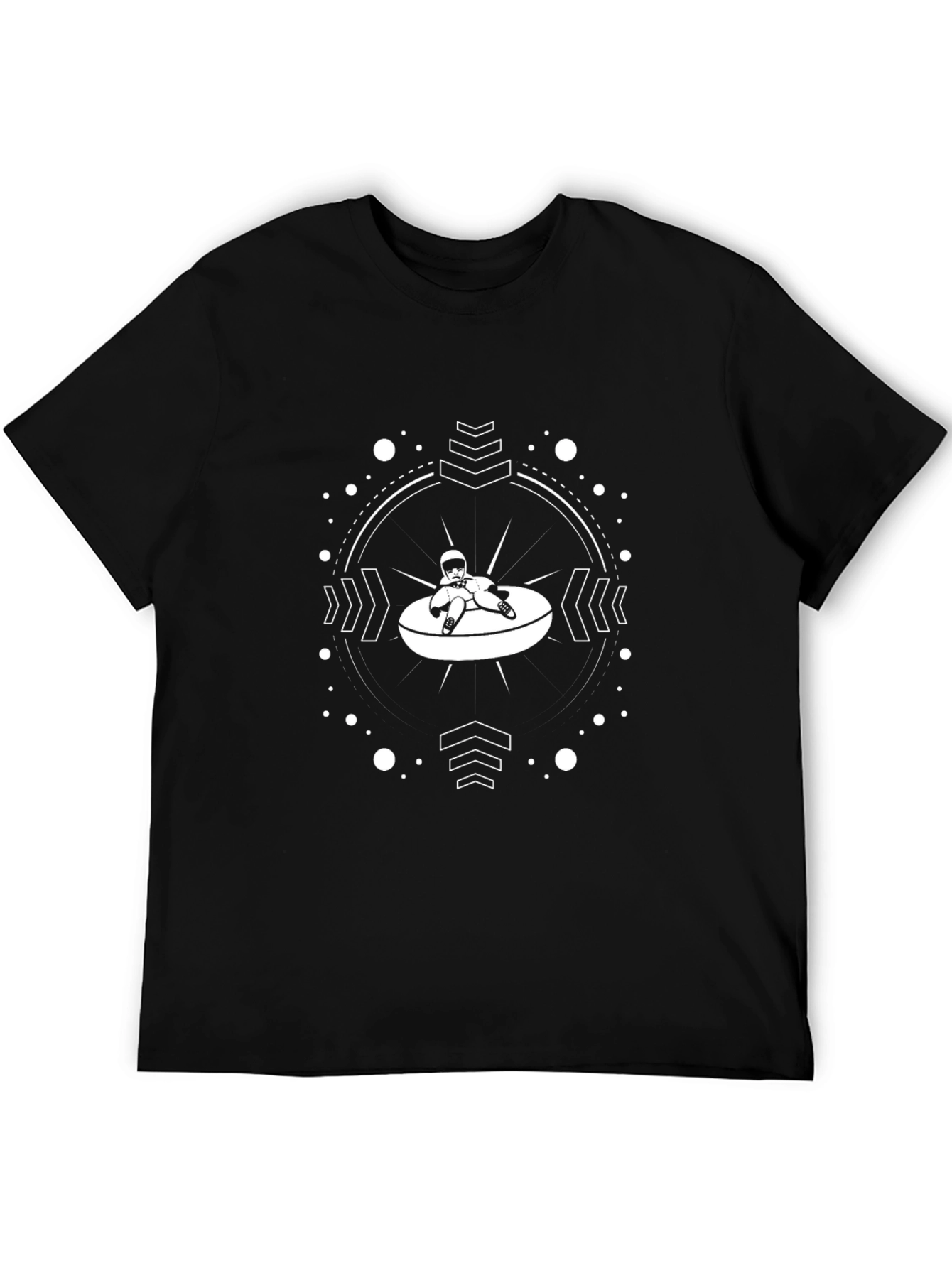 Black Graphic Tee - Snow Tubing Design
