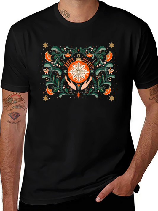 Holiday Ornament Graphic Tee - Festive Winter Style