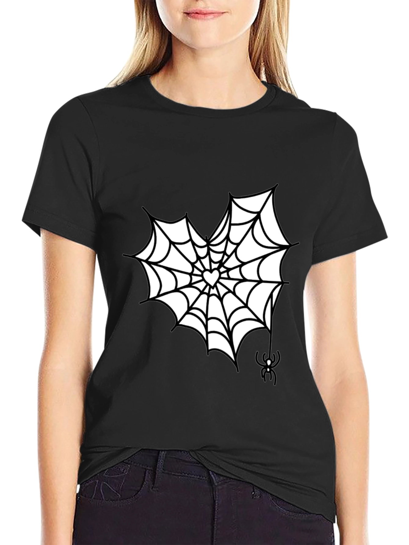 Spider Web Heart Tee - Spooky Season Shirt