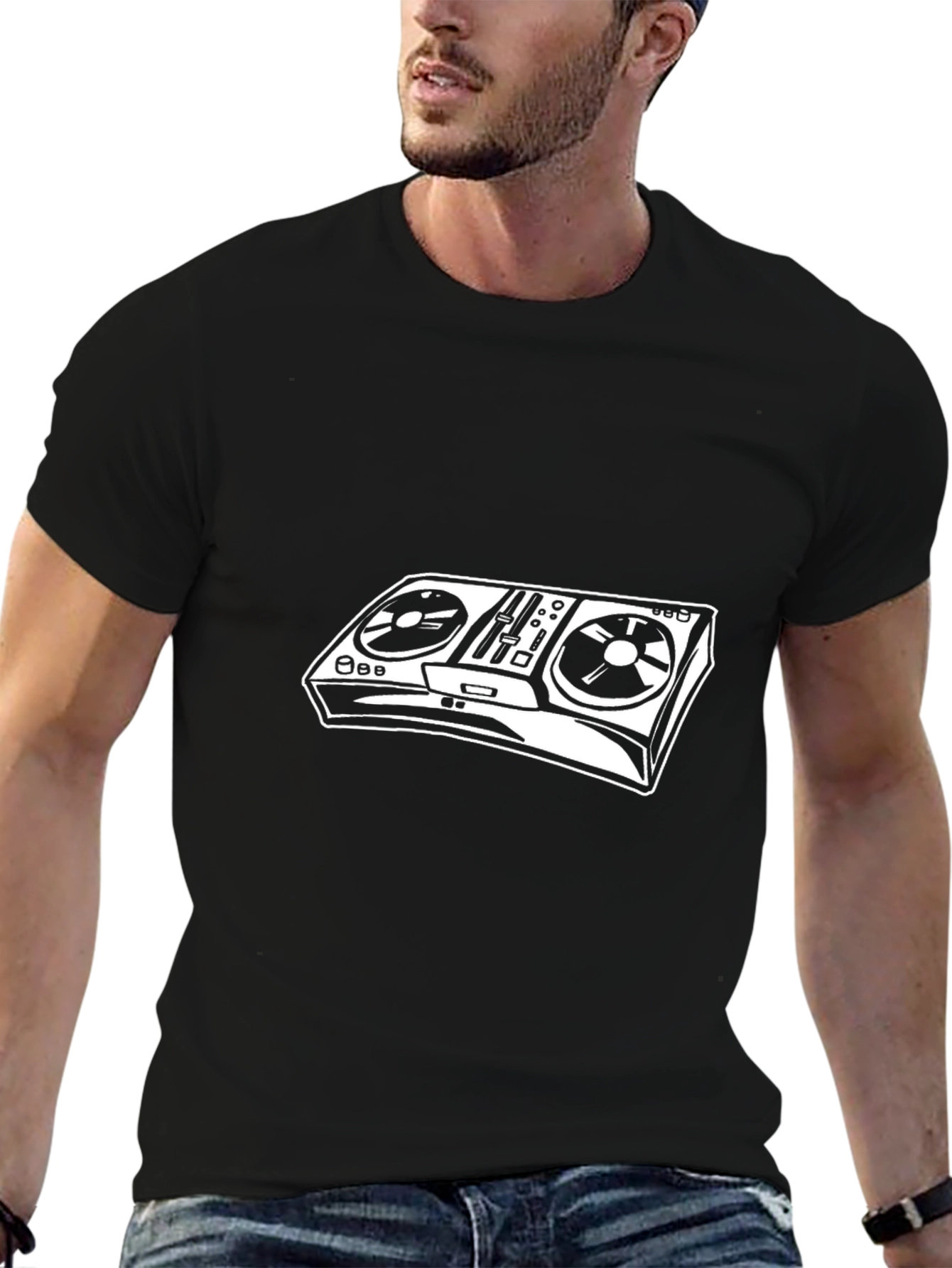 DJ Mixer Graphic T-Shirt - Black Cotton Tee