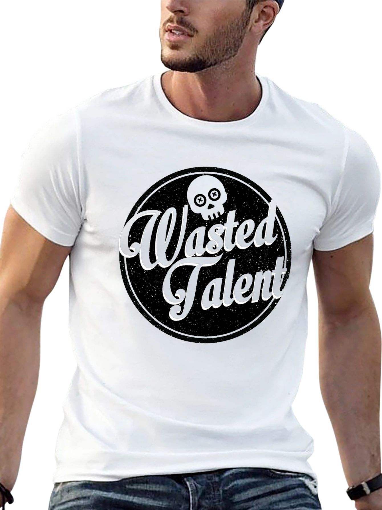 Wasted Talent Graphic Tee - Black Crew Neck