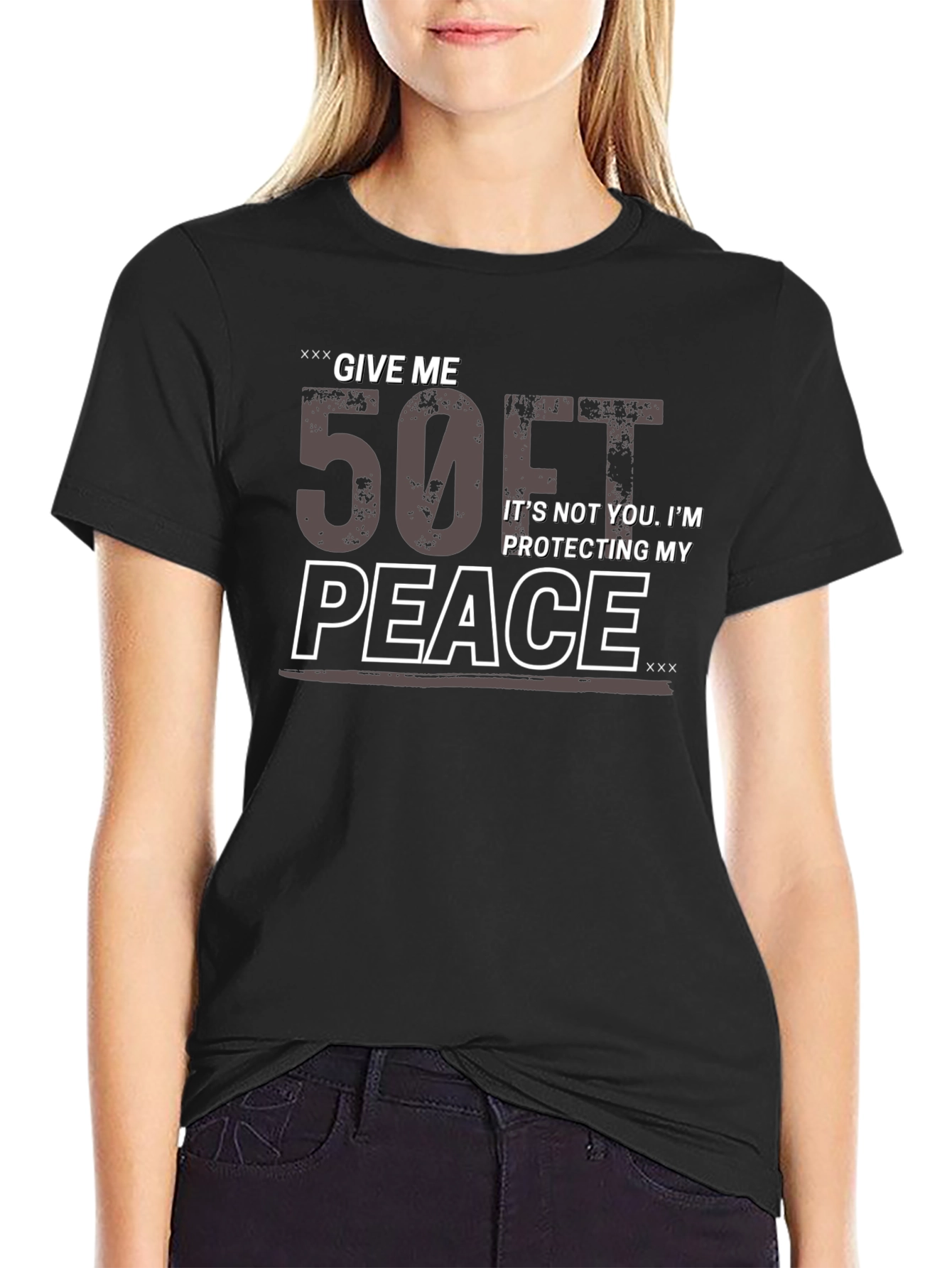 Give Me 50 Feet Black Graphic Tee