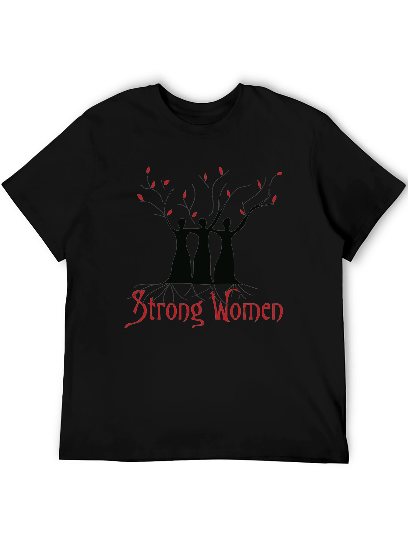 Strong Women Tree Graphic T-Shirt - Black