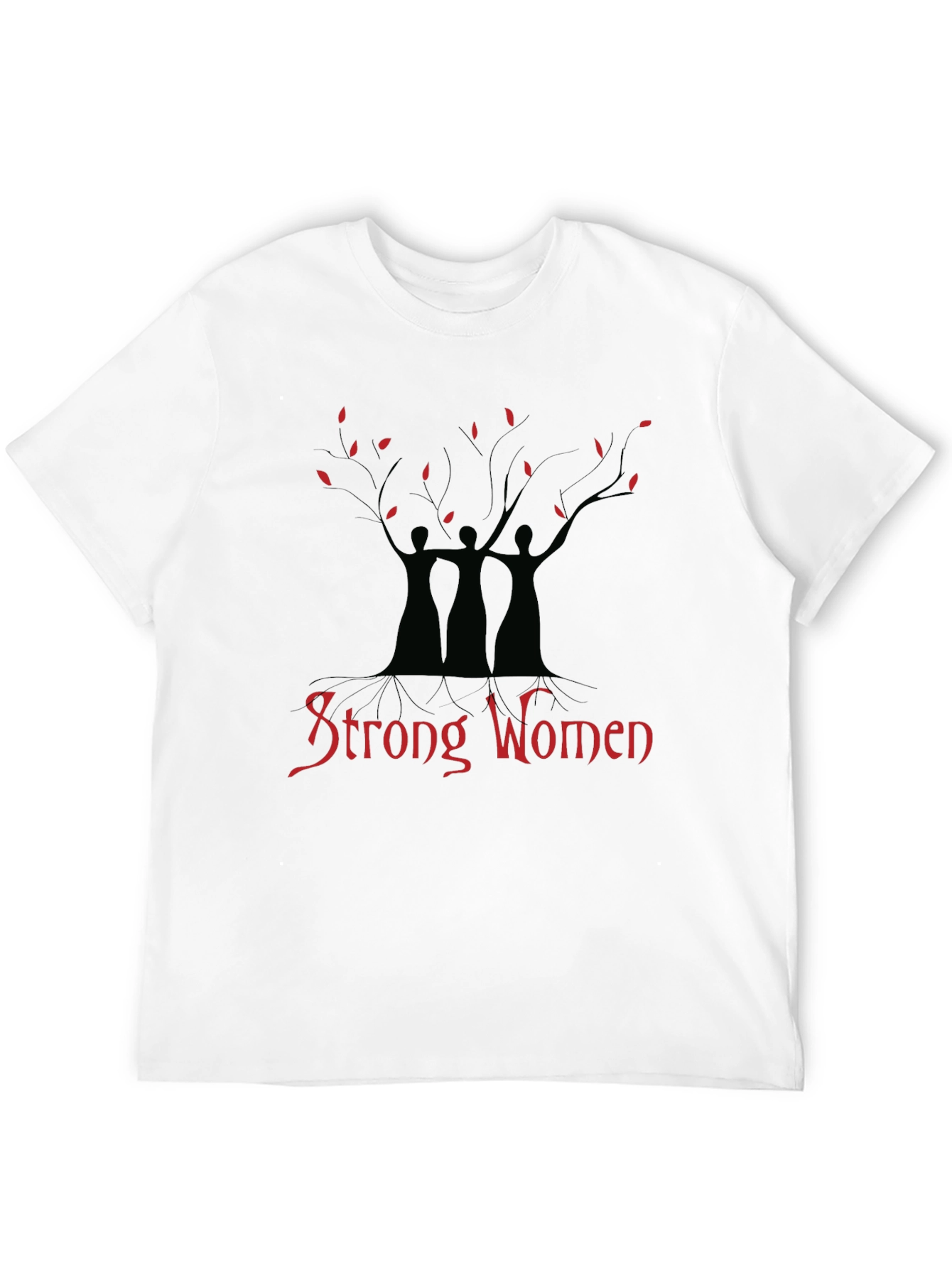 Strong Women Tree Graphic T-Shirt - Black