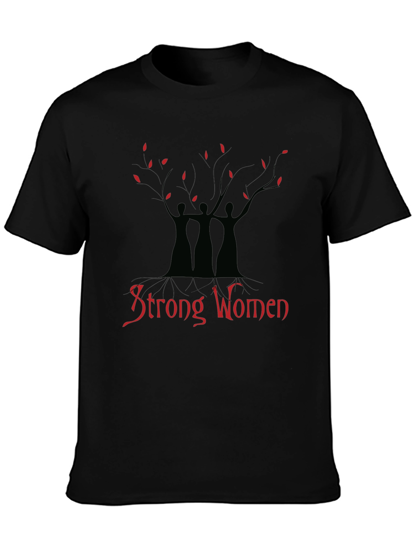 Strong Women Tree Graphic T-Shirt - Black