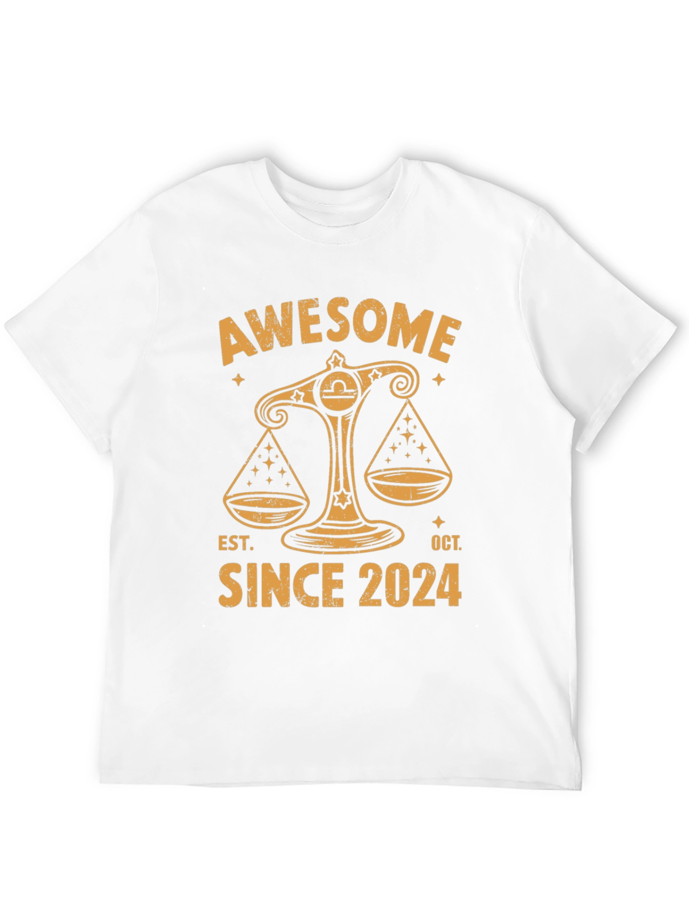 Awesome Since 2024 Libra Zodiac Black Tee