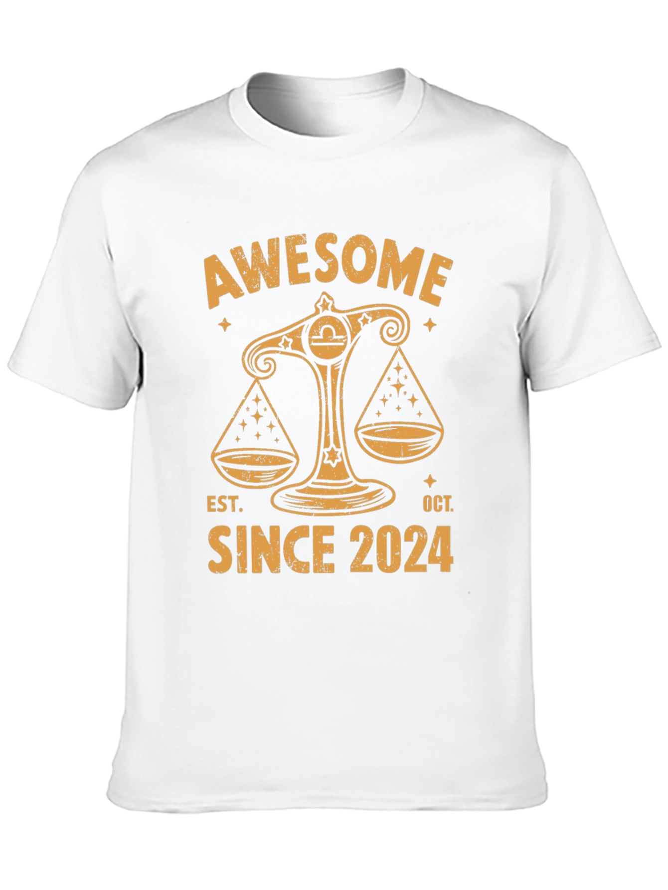 Awesome Since 2024 Libra Zodiac Black Tee