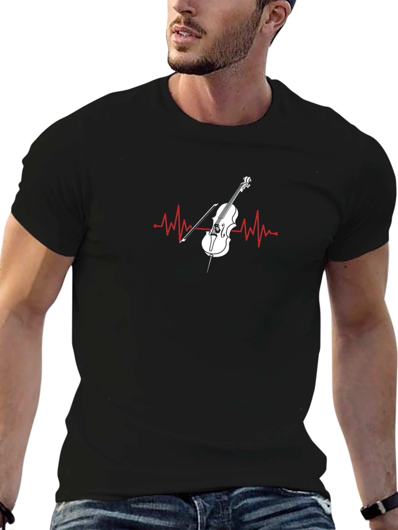 Musical Heartbeat T-Shirt - Cello Music Love