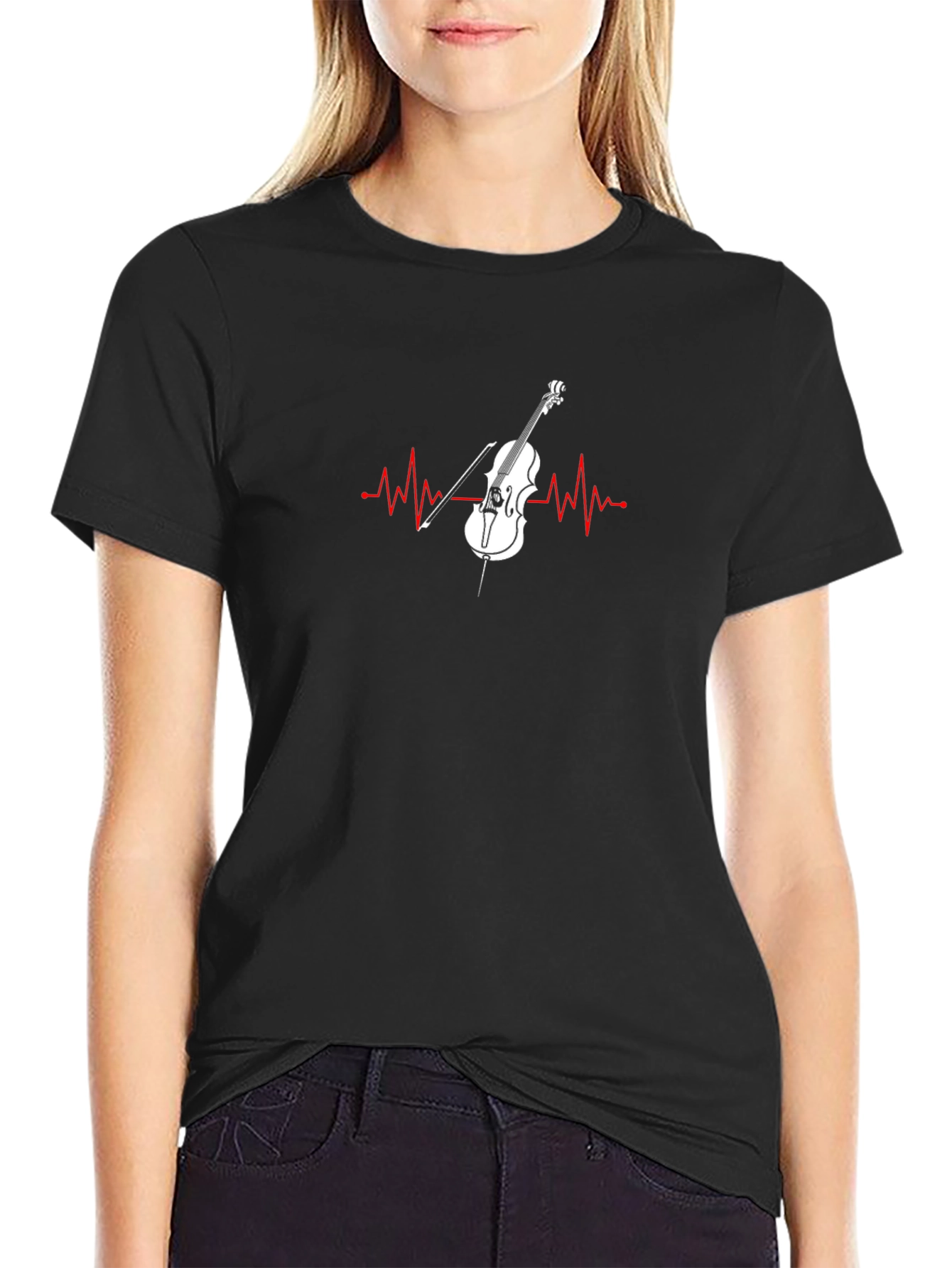Musical Heartbeat T-Shirt - Cello Music Love