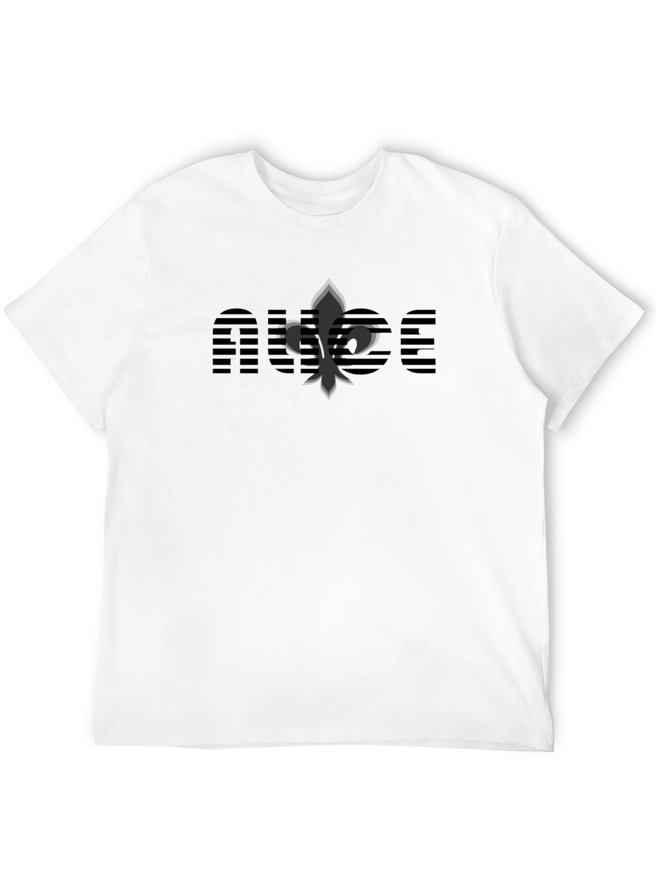 Modern Black Tee with Fleur-de-Lis Graphic