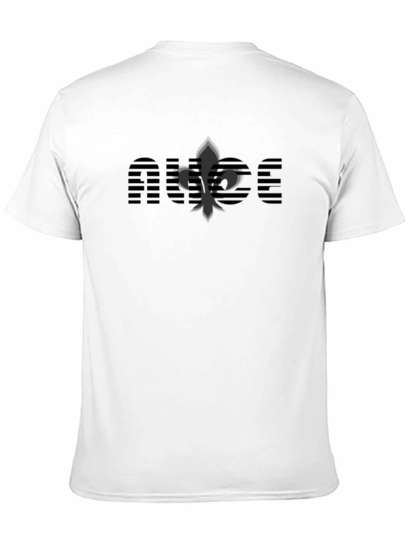 Modern Black Tee with Fleur-de-Lis Graphic