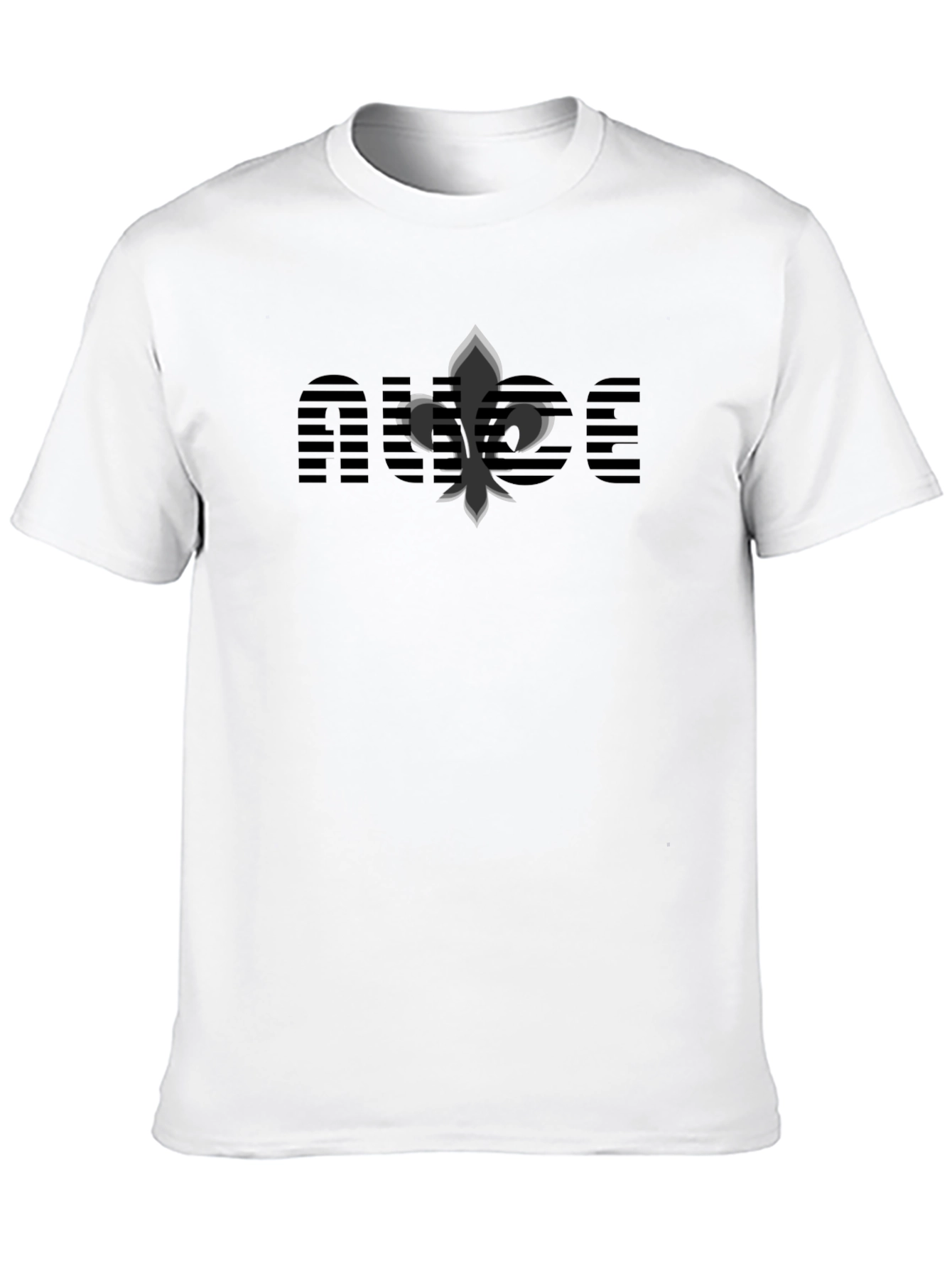 Modern Black Tee with Fleur-de-Lis Graphic