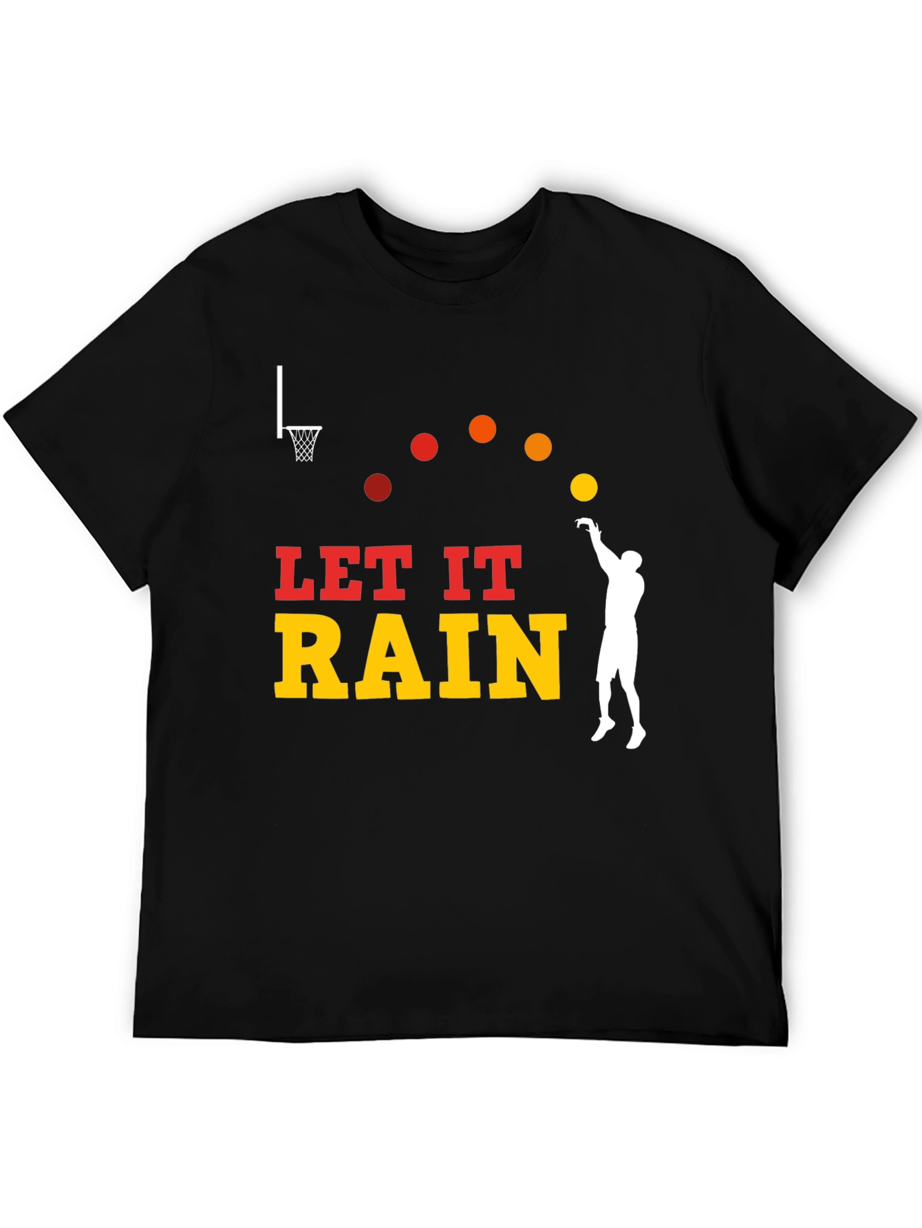 Let It Rain Basketball Graphic Tee - Black