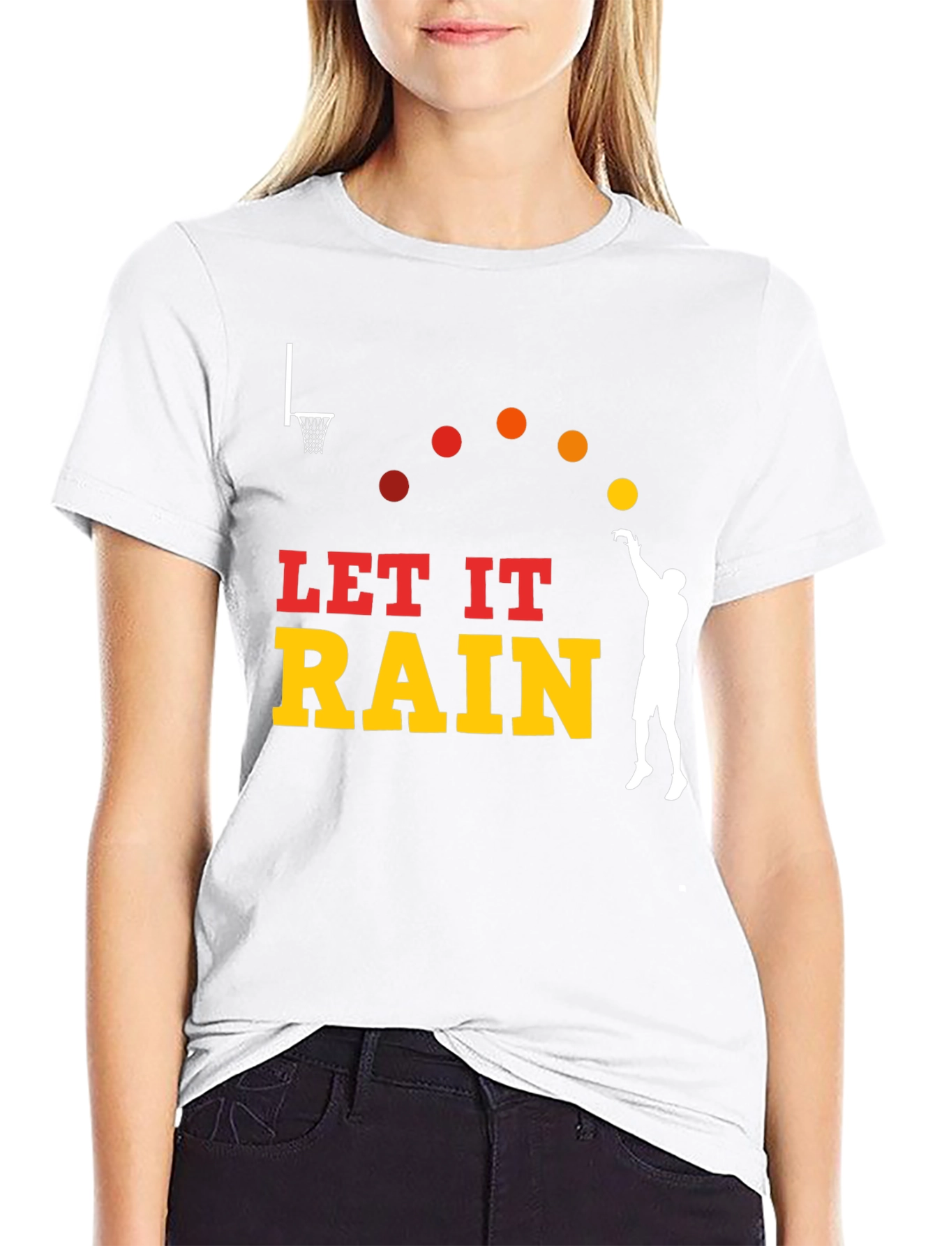Let It Rain Basketball Graphic Tee - Black