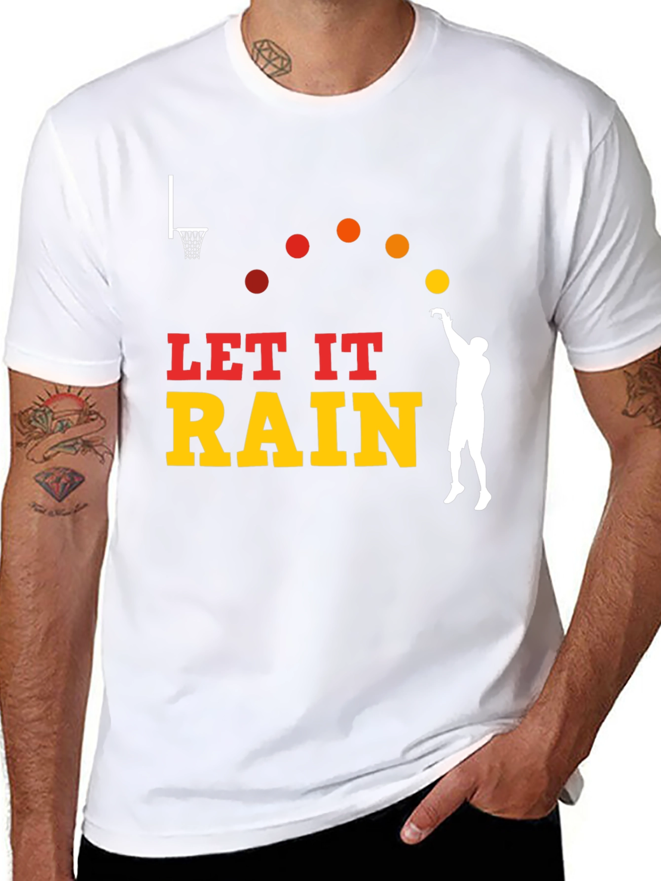 Let It Rain Basketball Graphic Tee - Black