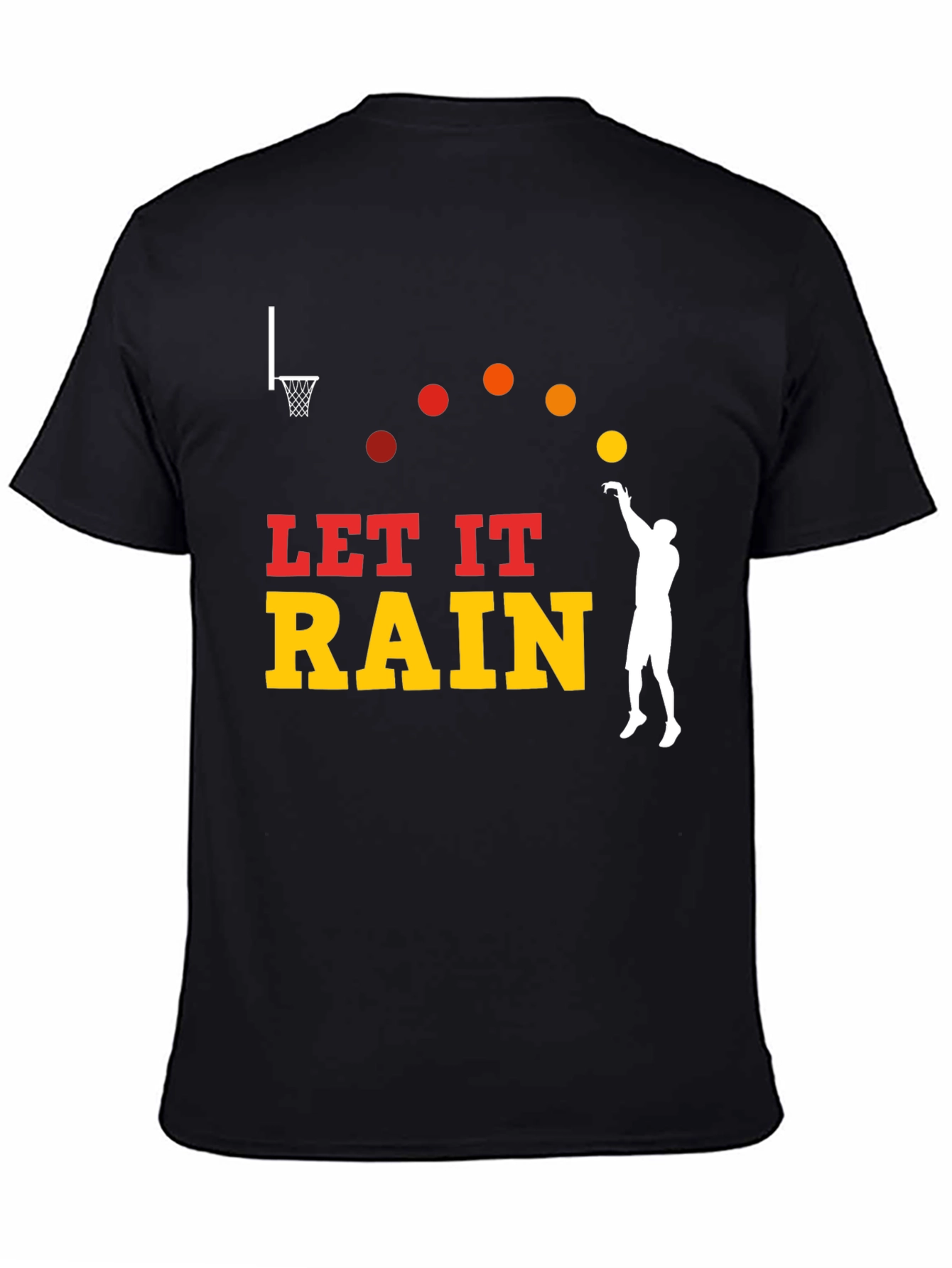 Let It Rain Basketball Graphic Tee - Black