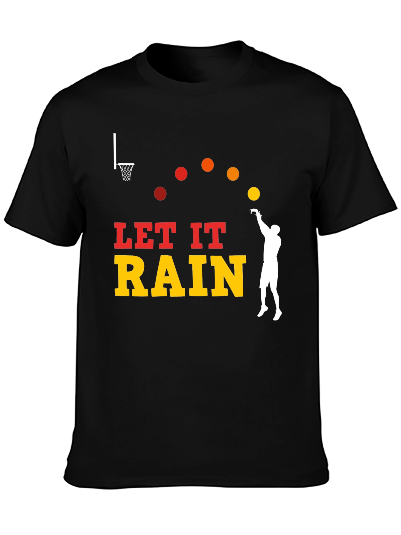 Let It Rain Basketball Graphic Tee - Black
