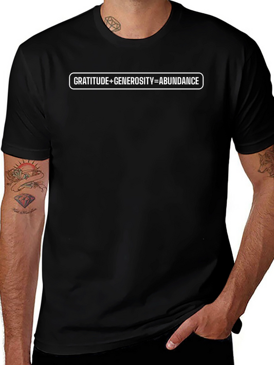 Gratitude Generosity Abundance Black T-Shirt