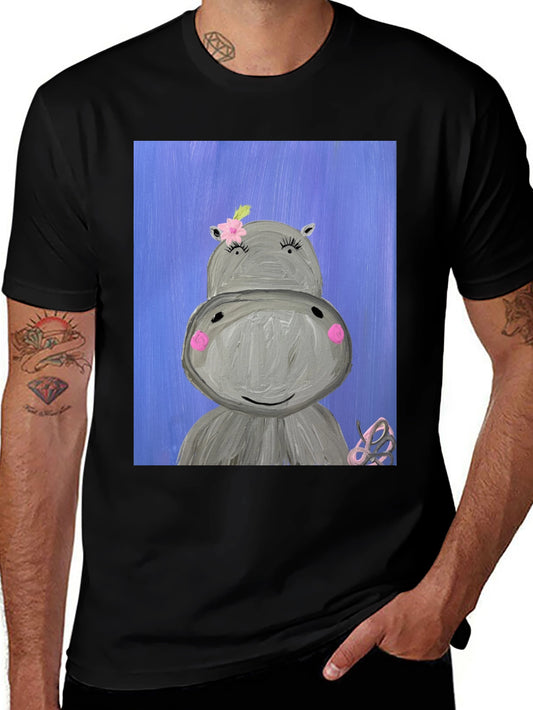 Hippo Art Graphic Tee - Cute & Comfy Casual Wear