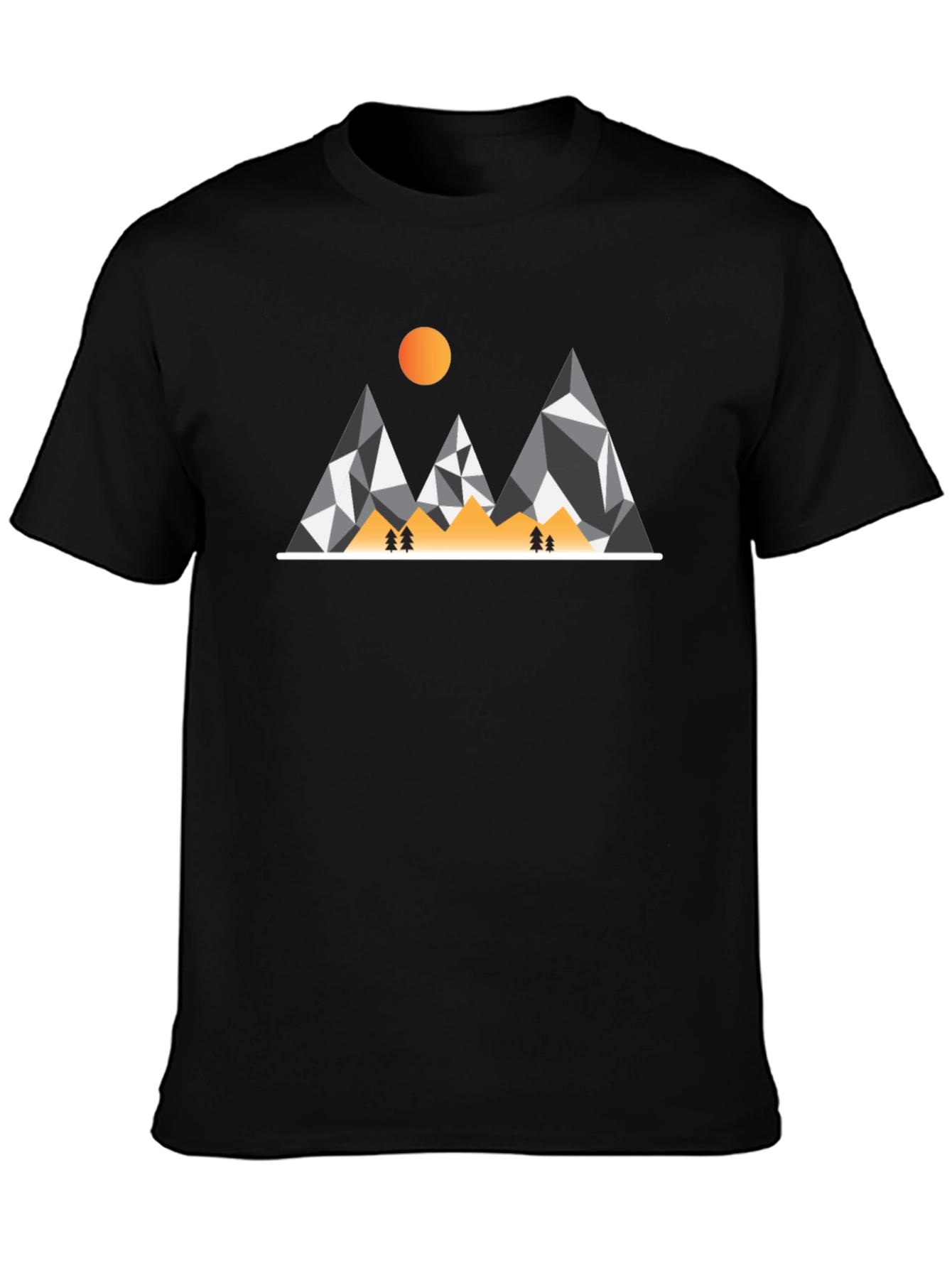 Geometric Mountain Graphic Tee - Modern Adventure