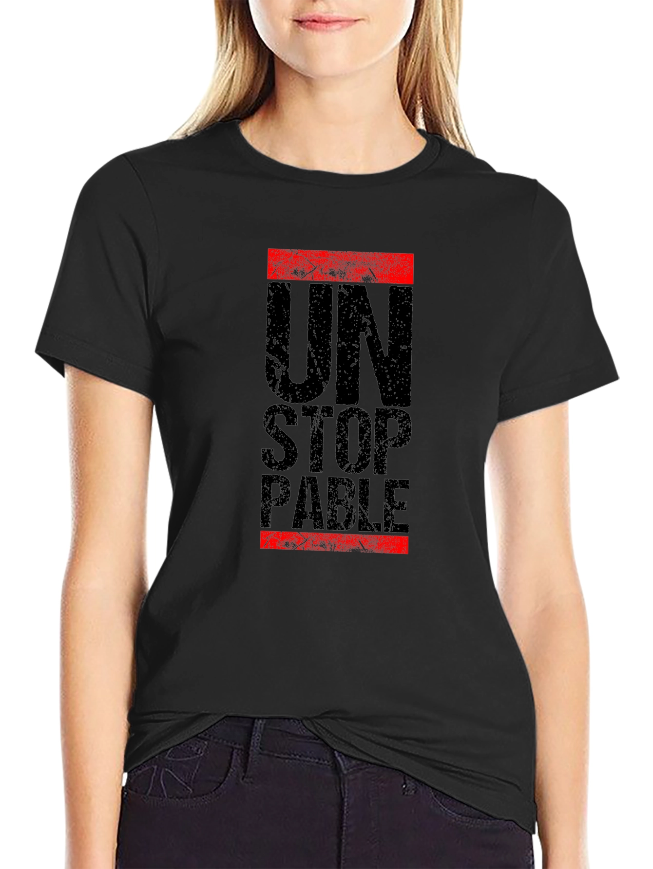 Unstoppable Graphic Print Black T-Shirt