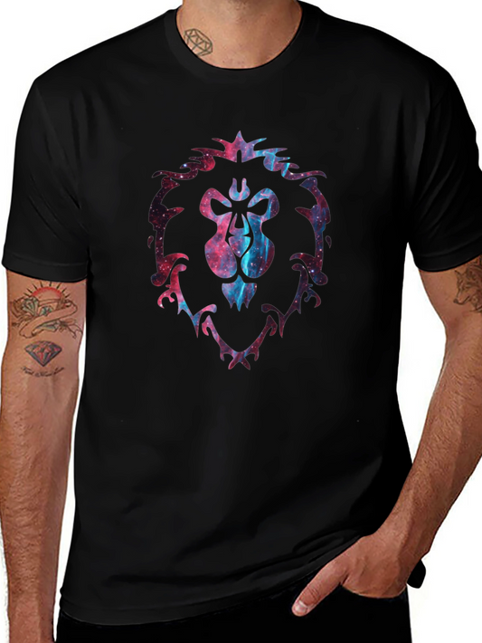 Alliance Lion Galaxy Print Black T-Shirt