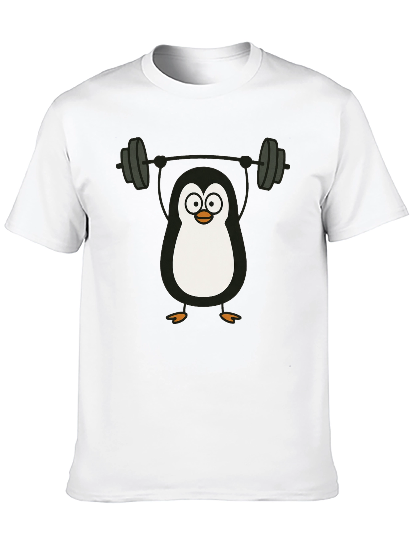 Penguin Lifting Weights Graphic Tee