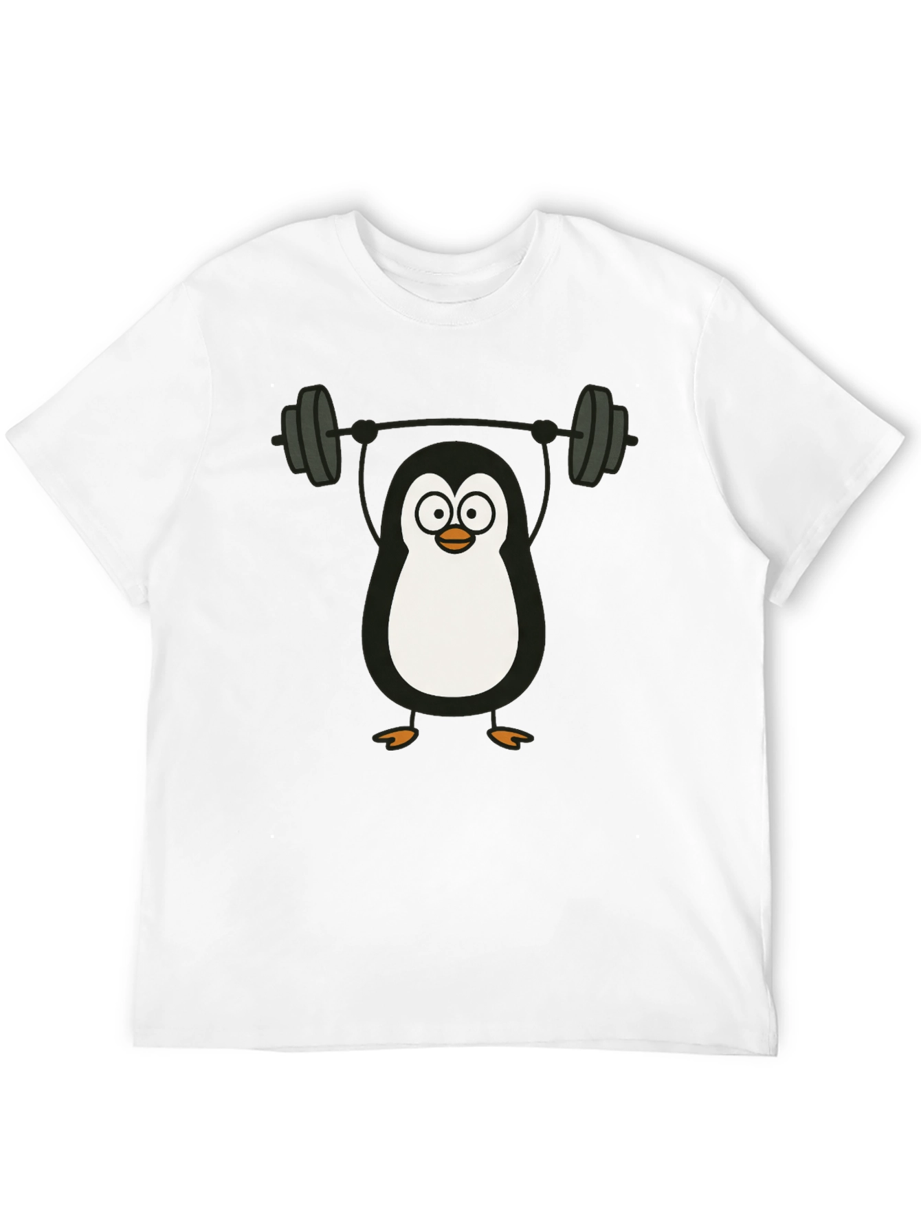 Penguin Lifting Weights Graphic Tee